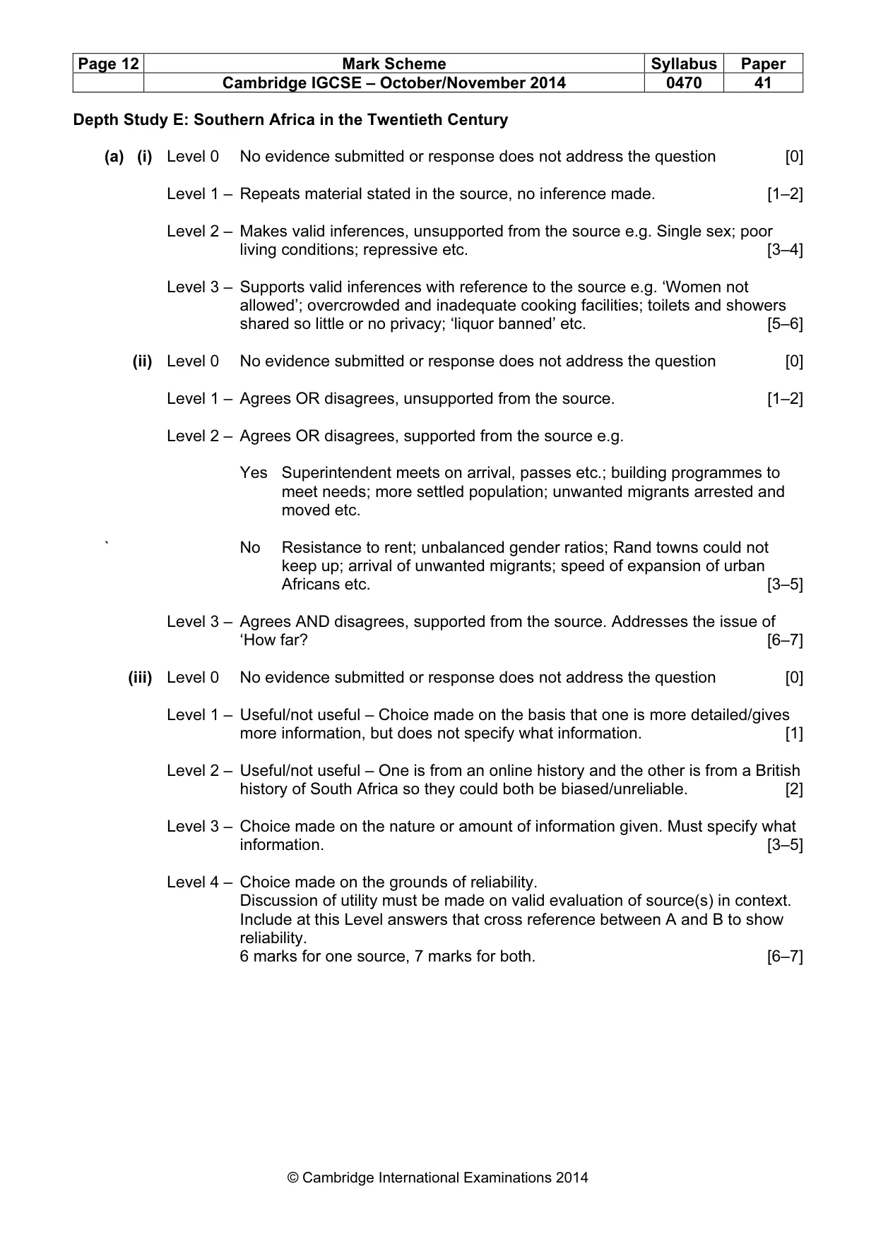 Mark scheme, page 12 of 20