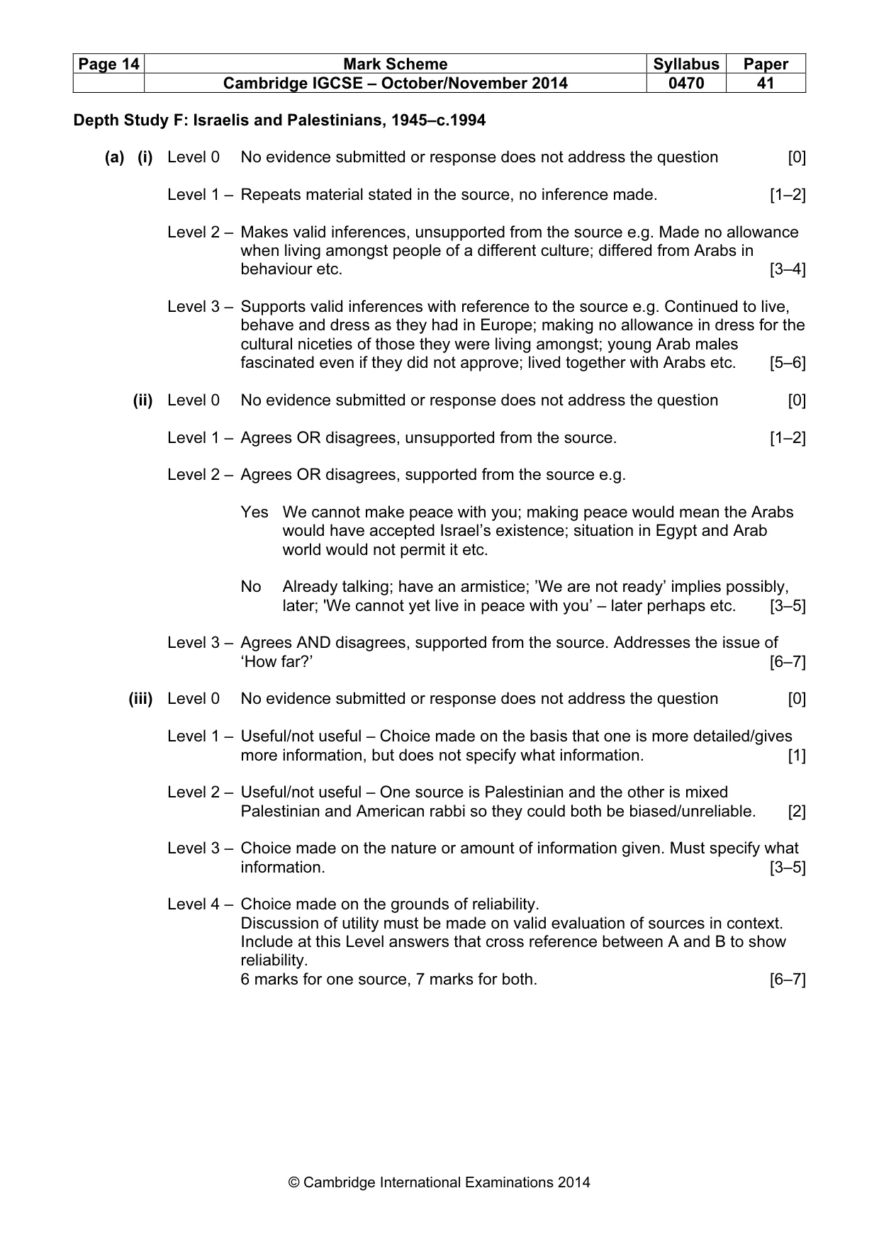 Mark scheme, page 14 of 20