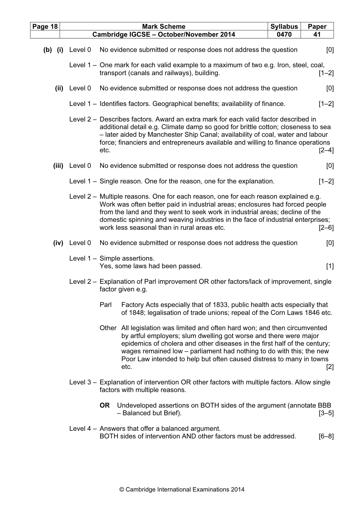 Mark scheme, page 18 of 20