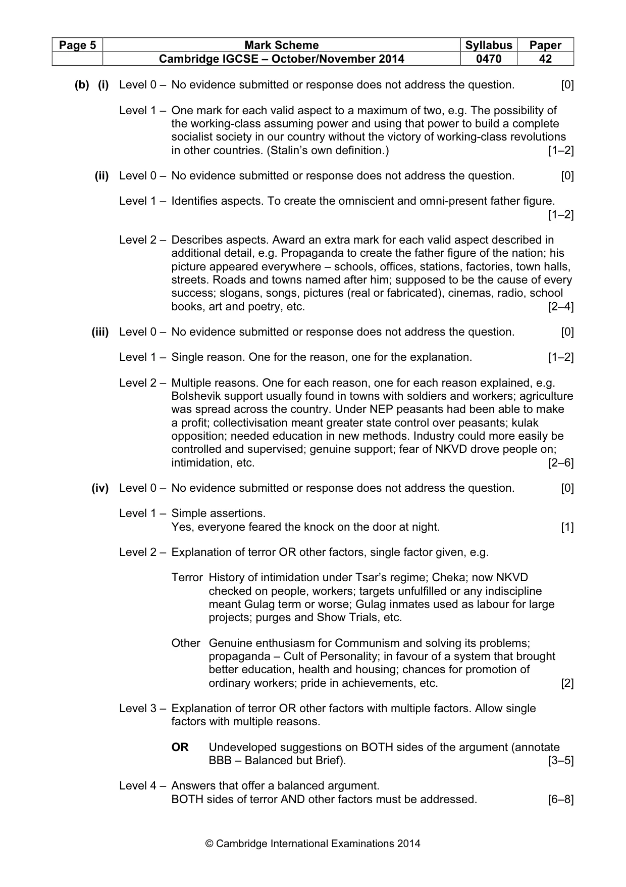 Mark scheme, page 5 of 18