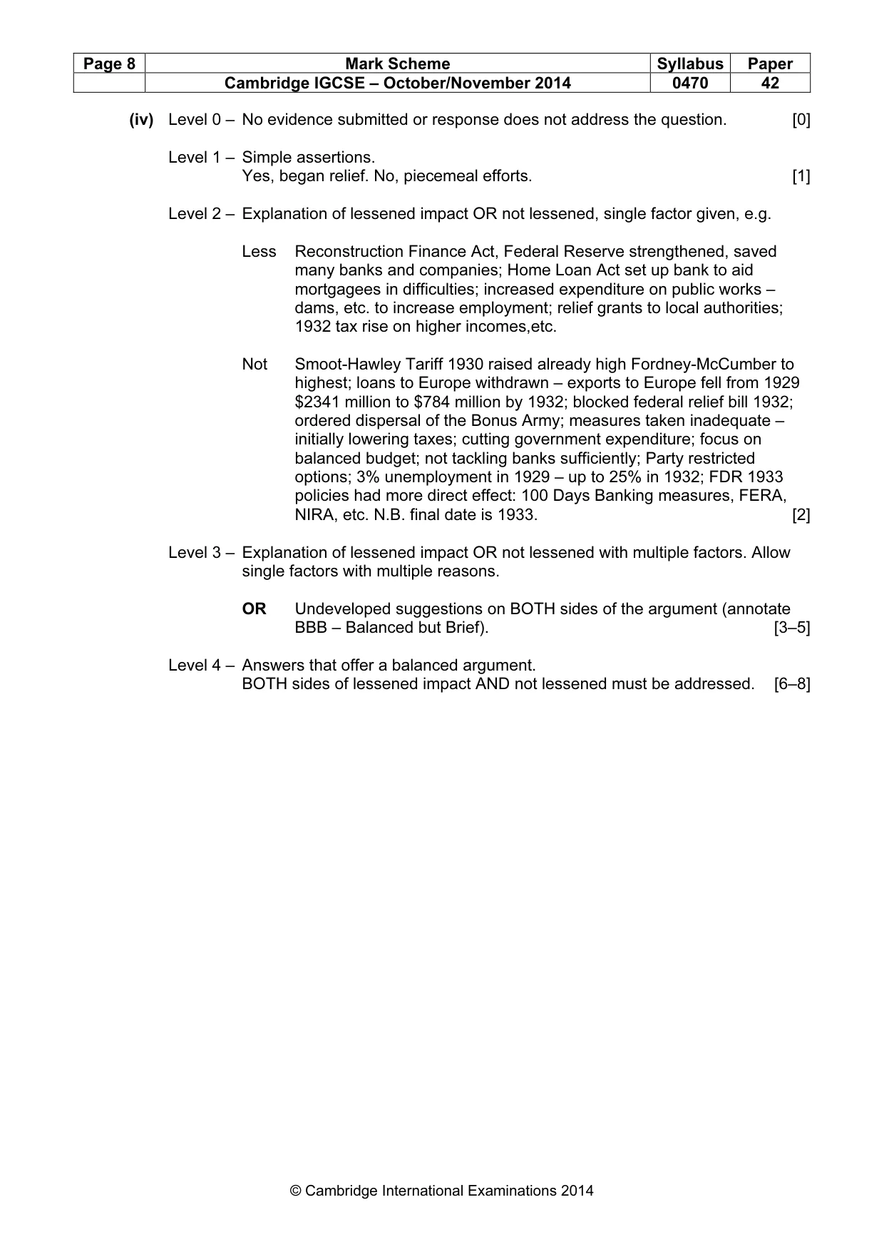 Mark scheme, page 8 of 18