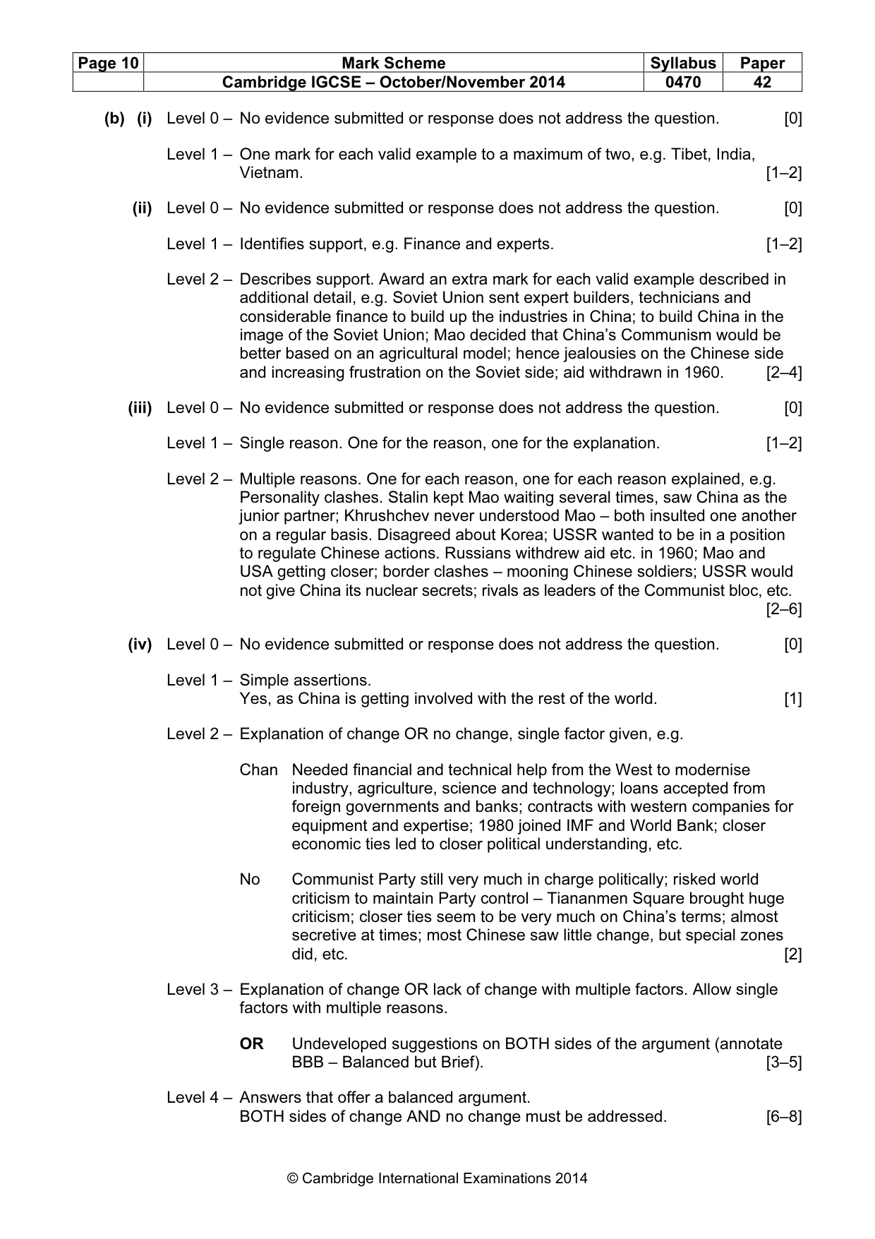 Mark scheme, page 10 of 18