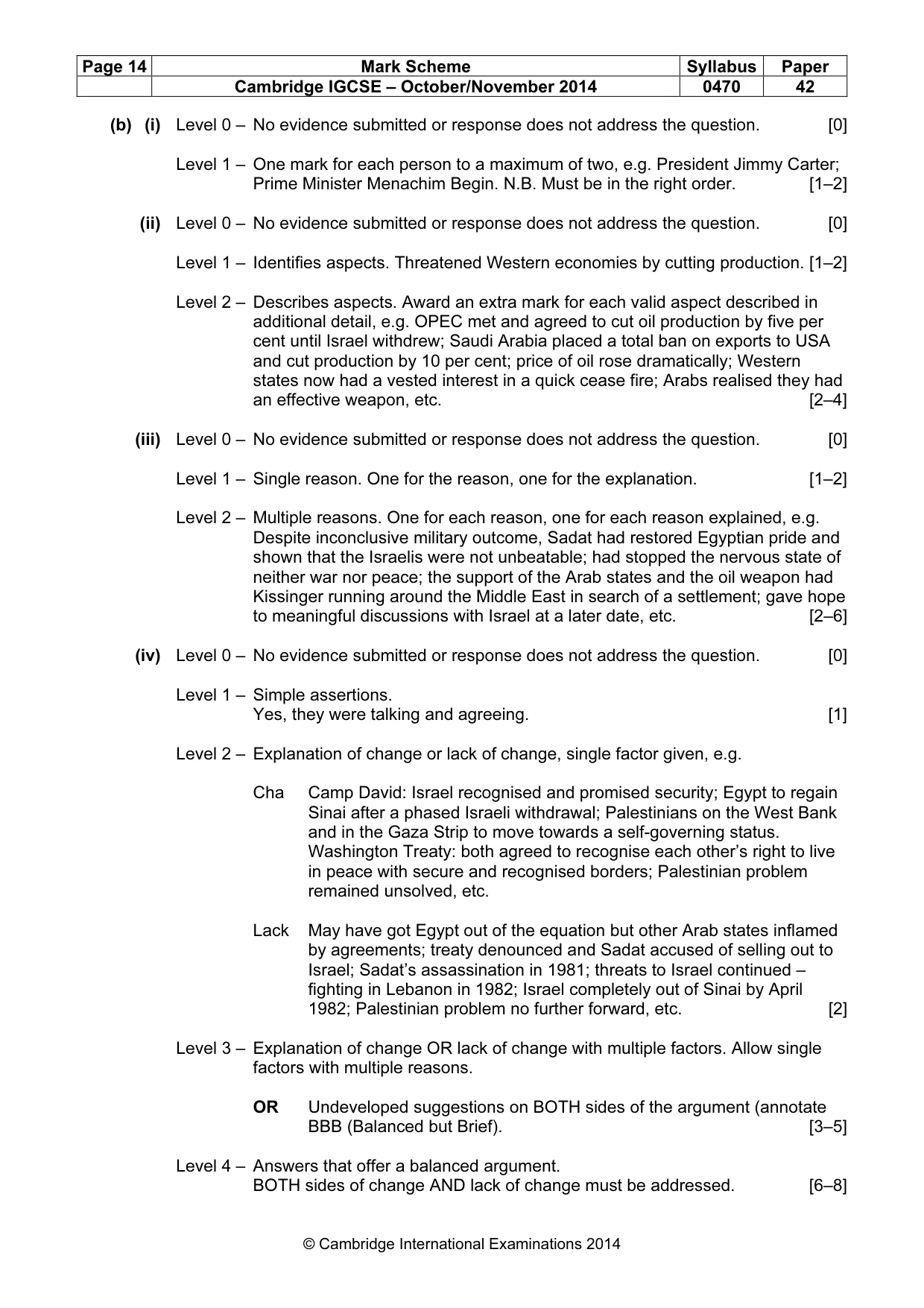 Mark scheme, page 14 of 18