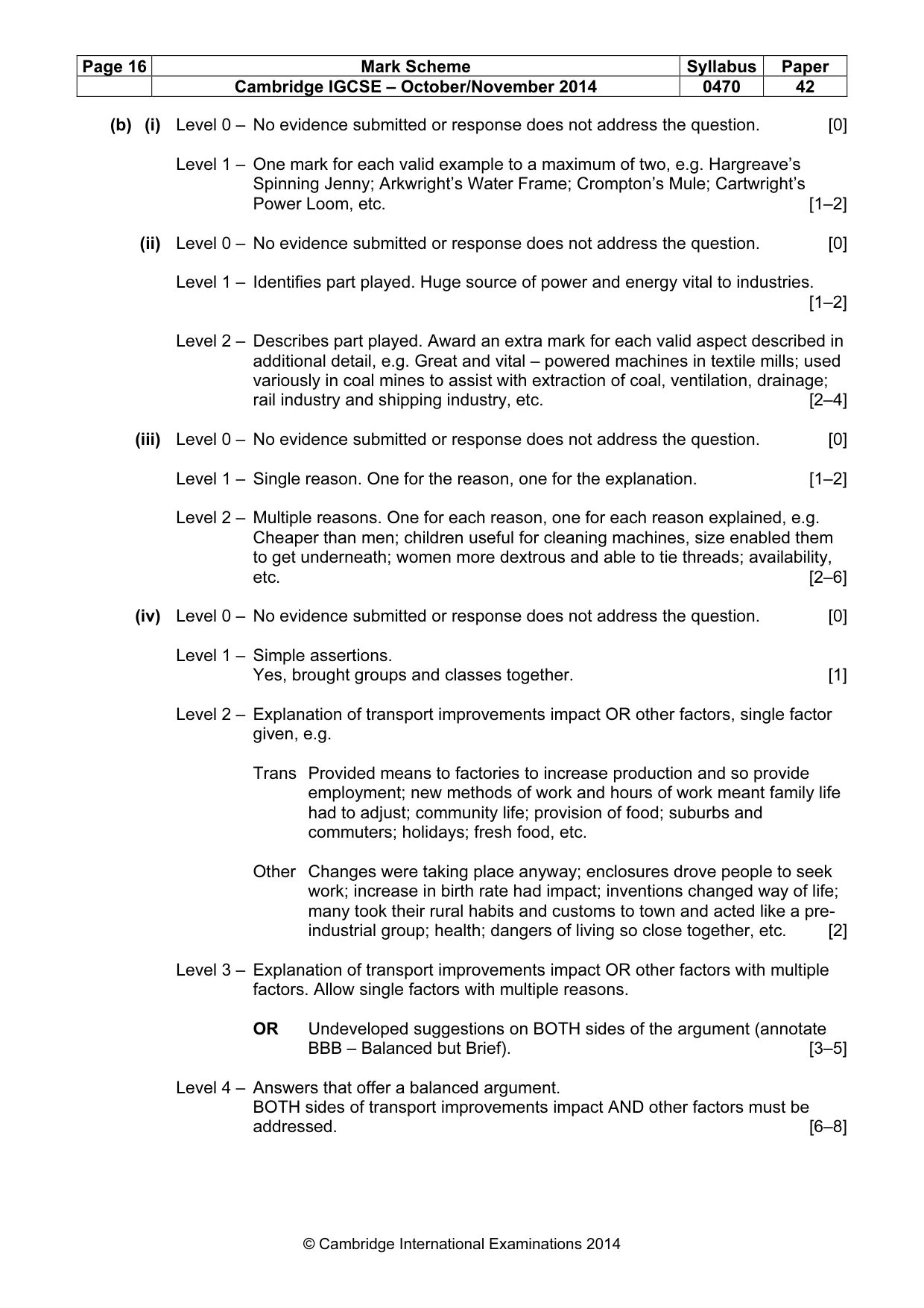 Mark scheme, page 16 of 18