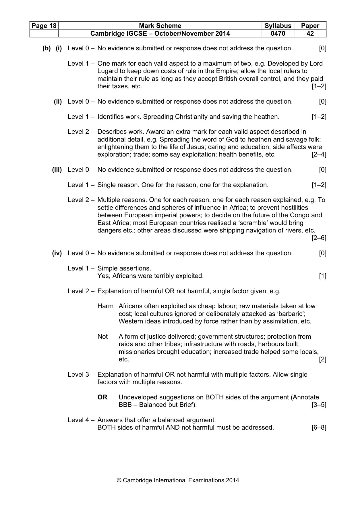 Mark scheme, page 18 of 18