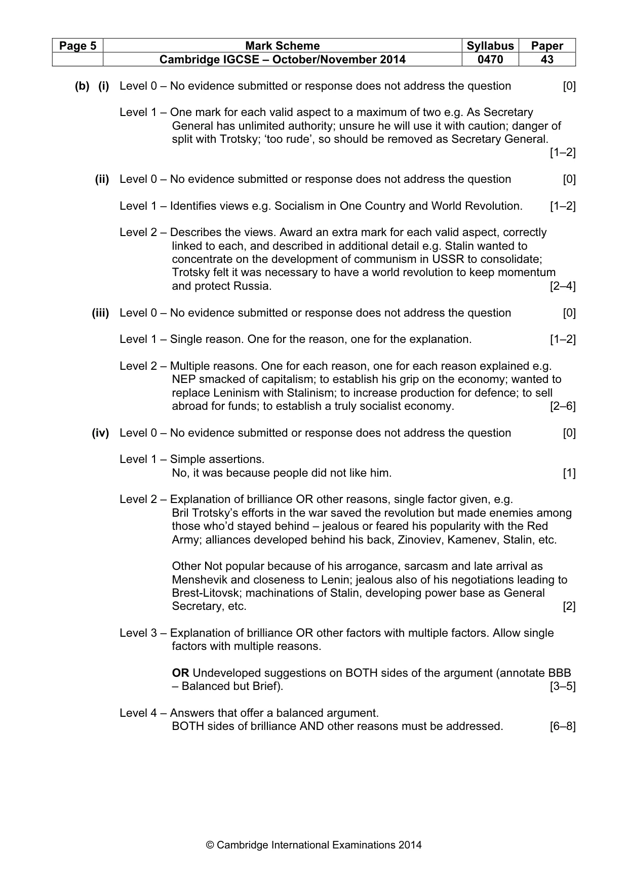 Mark scheme, page 5 of 17