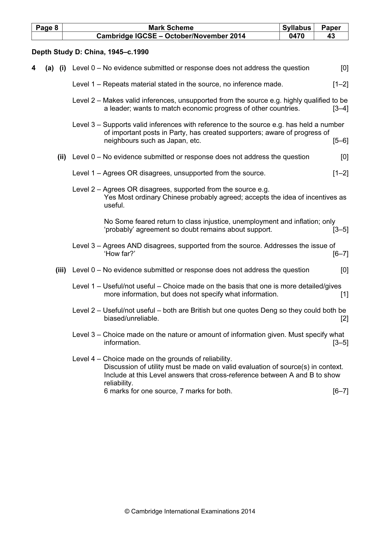 Mark scheme, page 8 of 17