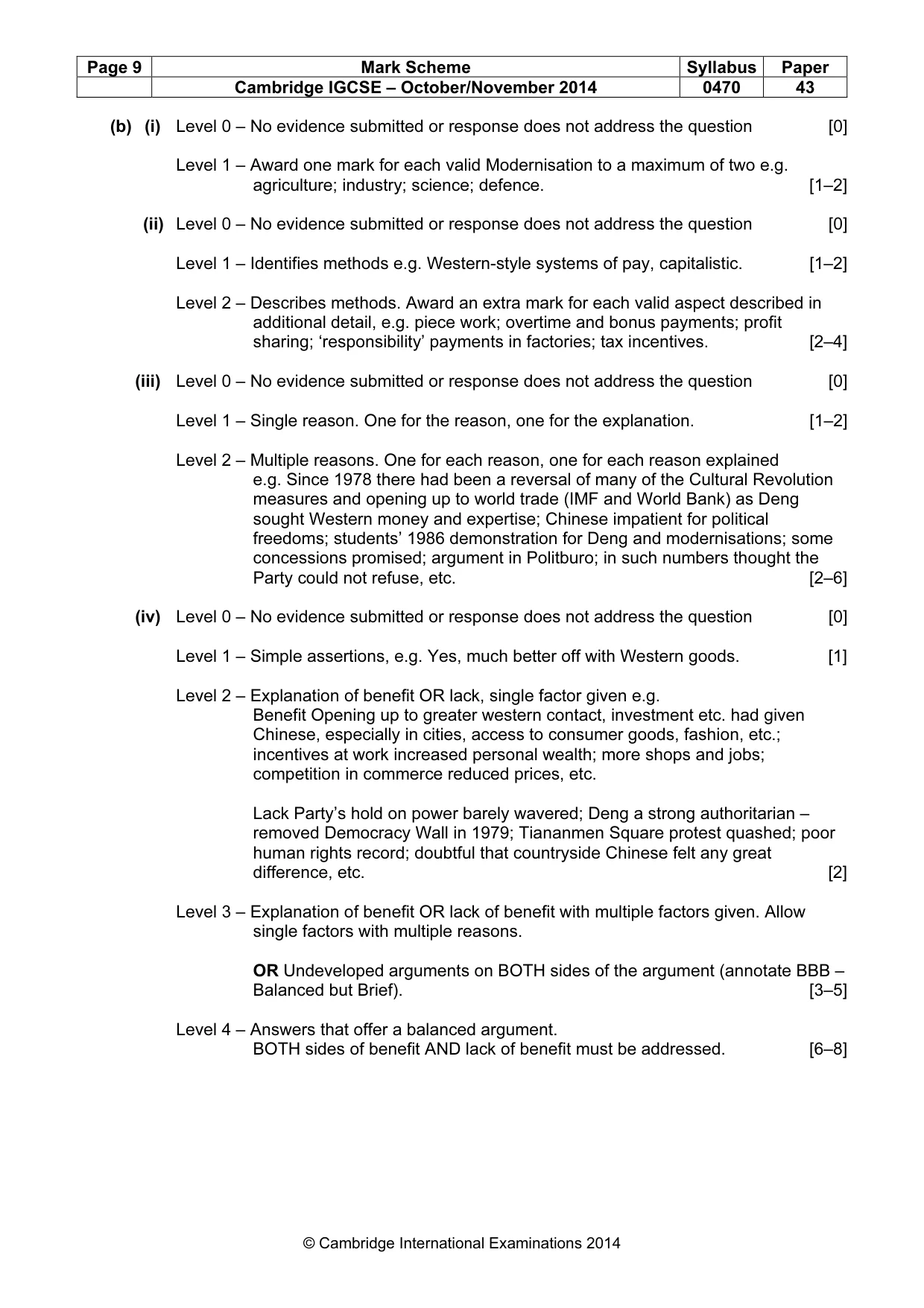 Mark scheme, page 9 of 17