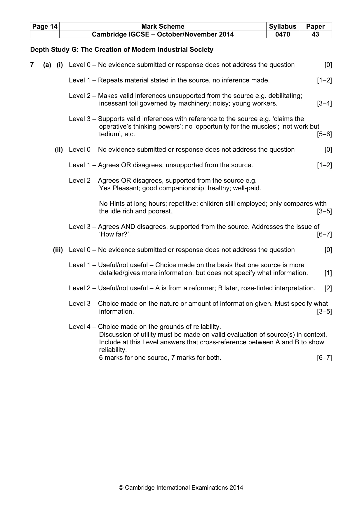 Mark scheme, page 14 of 17