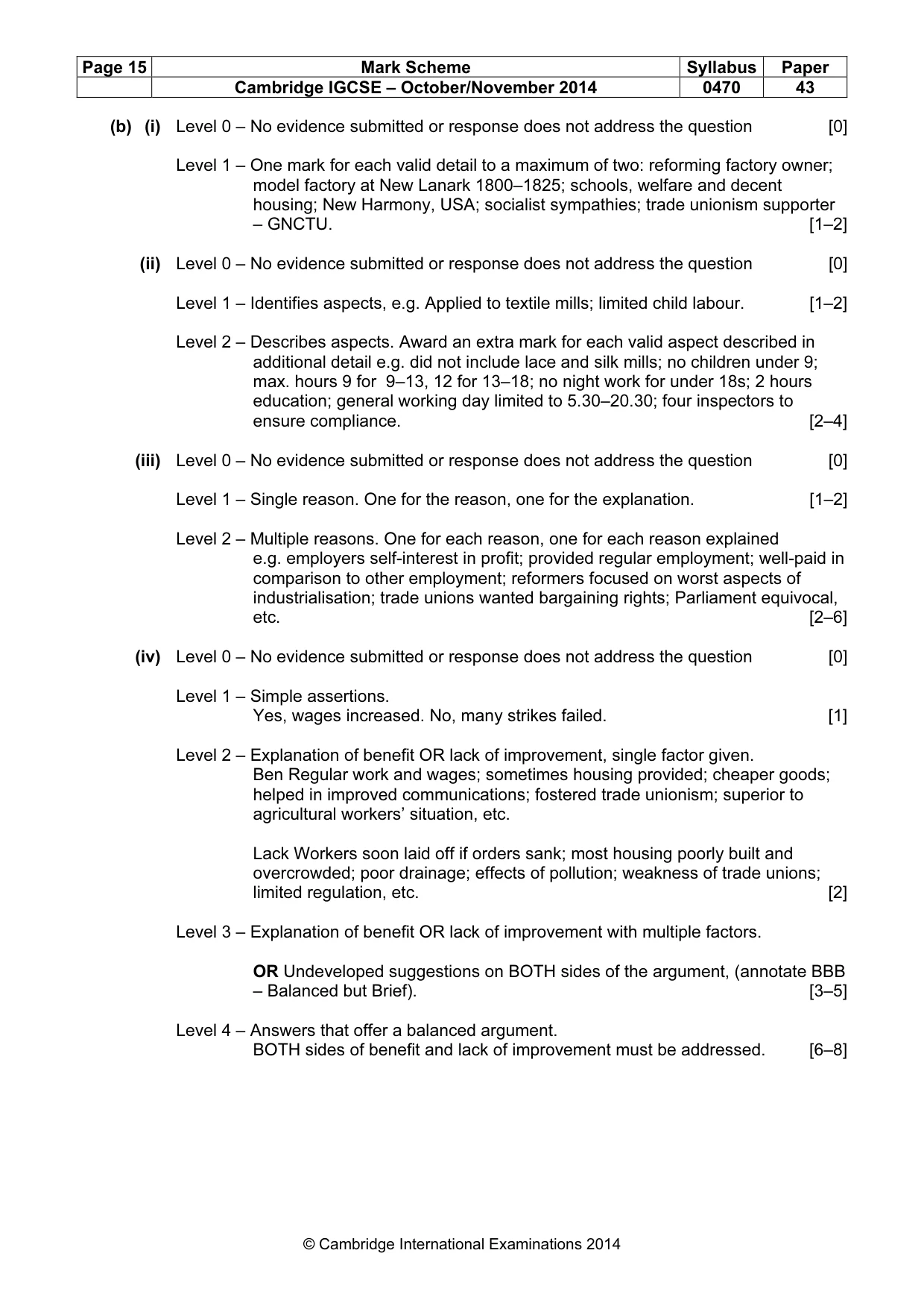 Mark scheme, page 15 of 17