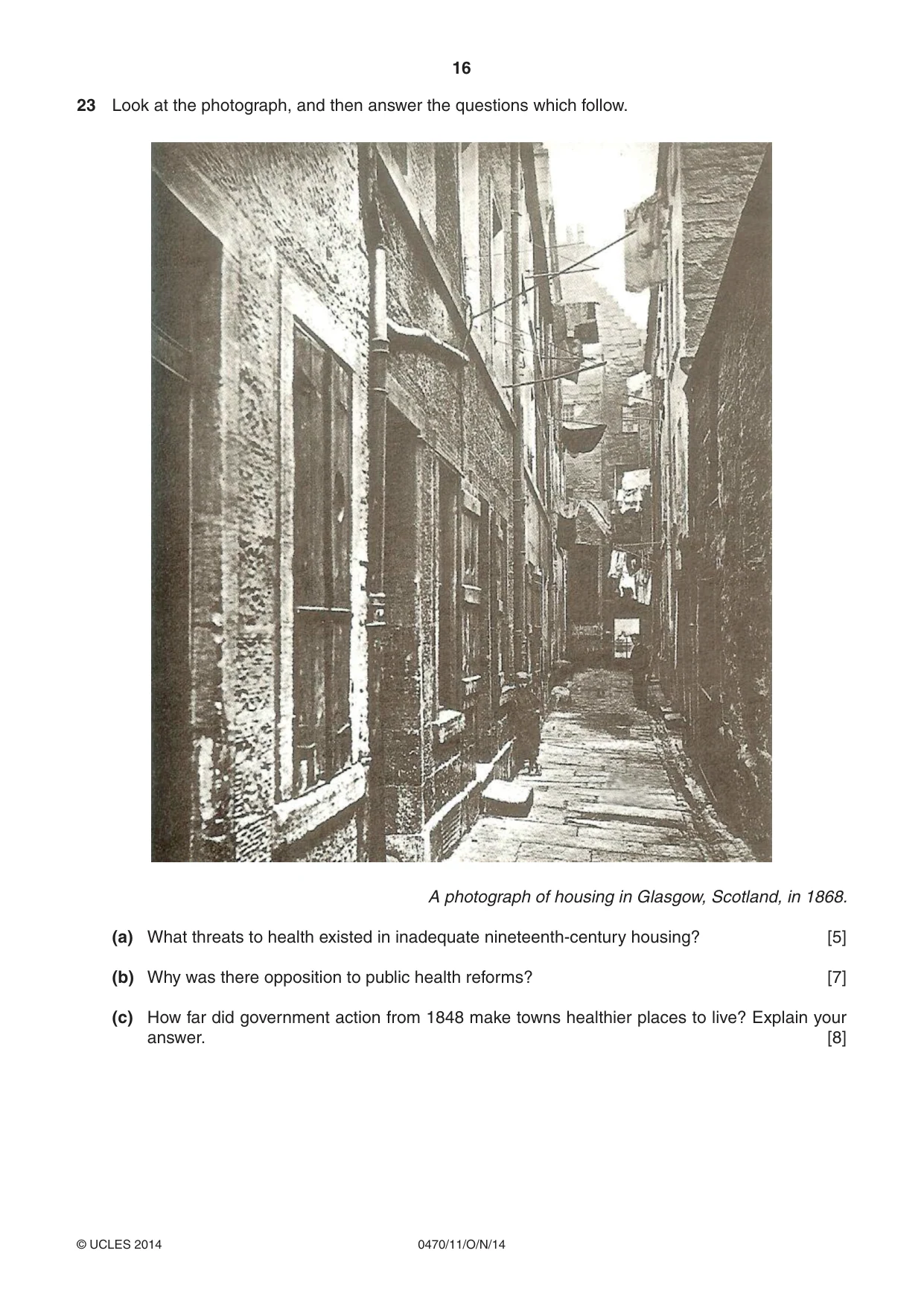 Cambridge IGCSE History 0470 2014 Oct/Nov Paper 1 · Variant 1 question paper, page 16 of 20