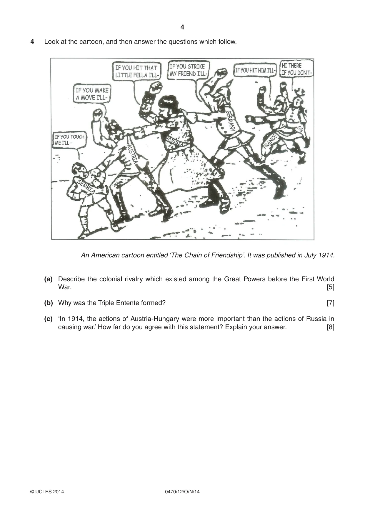 Cambridge IGCSE History 0470 2014 Oct/Nov Paper 1 · Variant 2 question paper, page 4 of 20