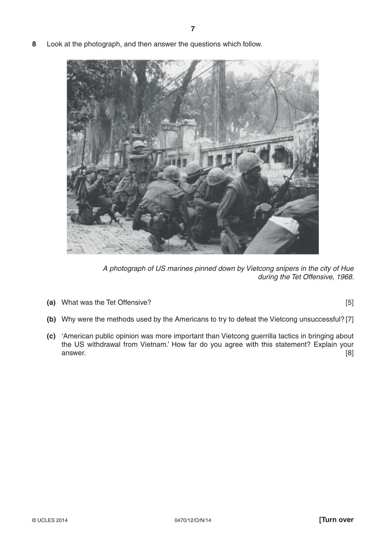 Cambridge IGCSE History 0470 2014 Oct/Nov Paper 1 · Variant 2 question paper, page 7 of 20