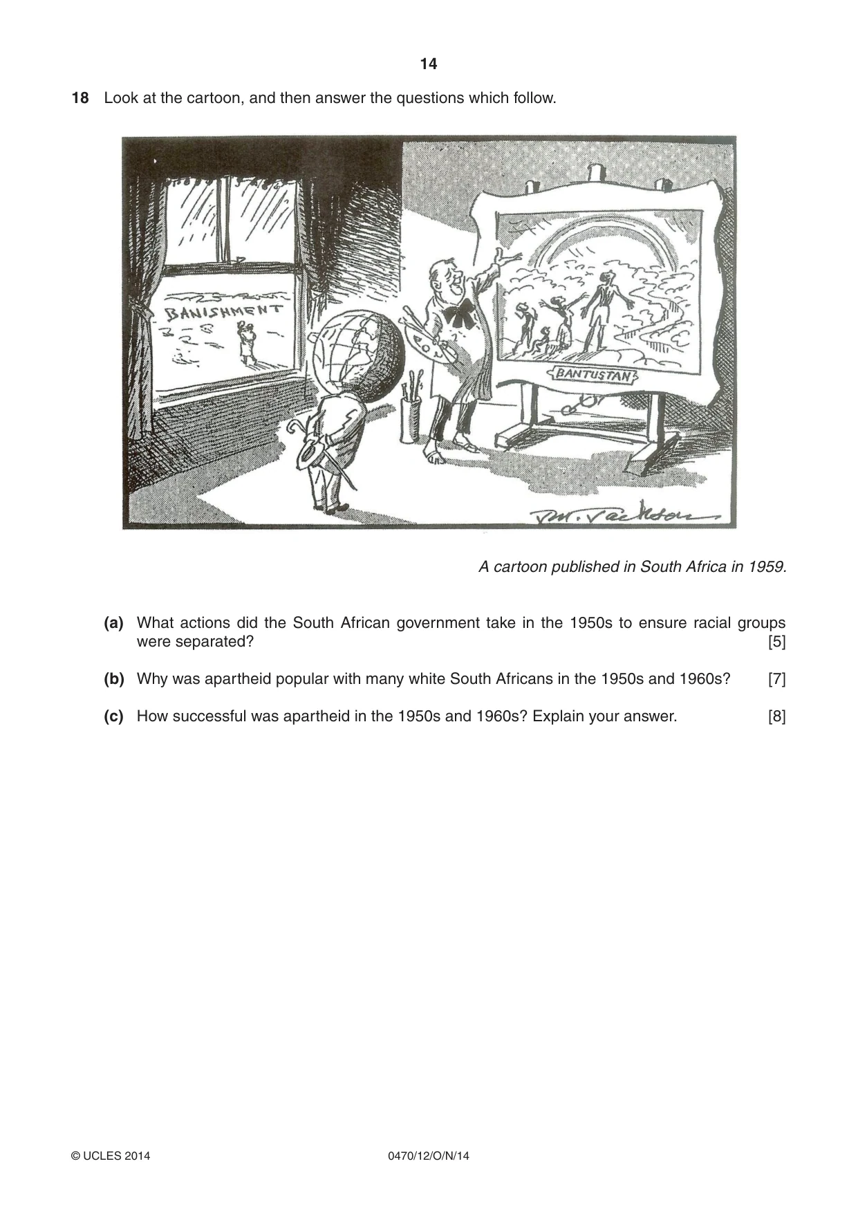 Cambridge IGCSE History 0470 2014 Oct/Nov Paper 1 · Variant 2 question paper, page 14 of 20