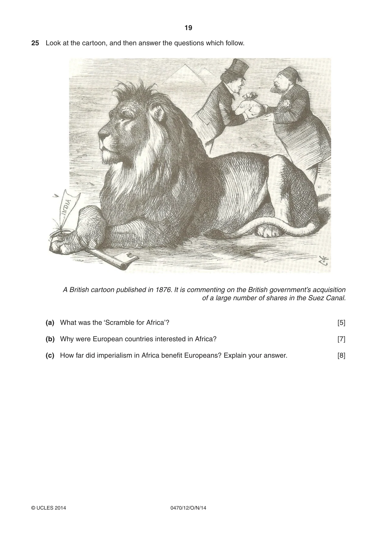 Cambridge IGCSE History 0470 2014 Oct/Nov Paper 1 · Variant 2 question paper, page 19 of 20