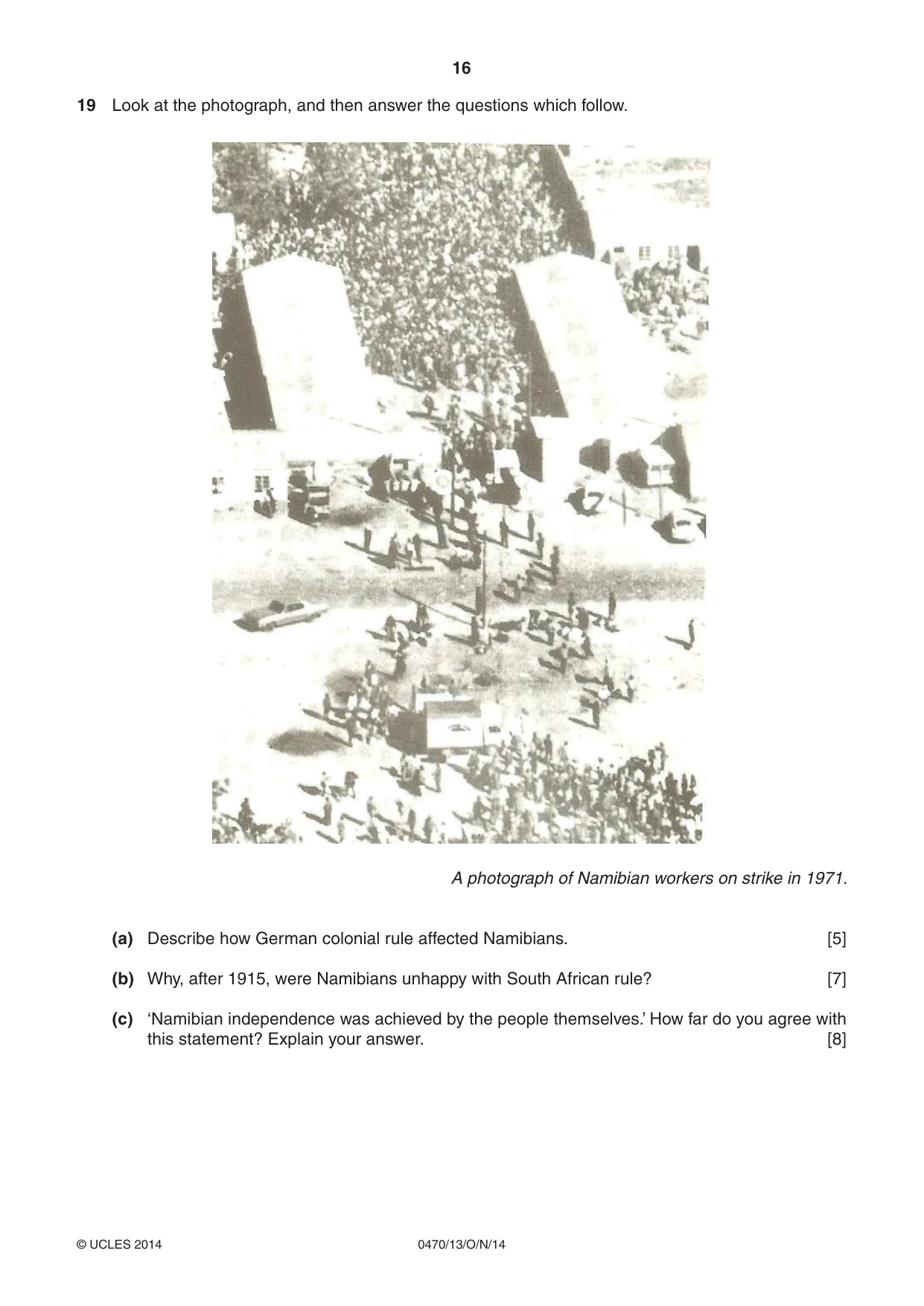 Cambridge IGCSE History 0470 2014 Oct/Nov Paper 1 · Variant 3 question paper, page 16 of 24