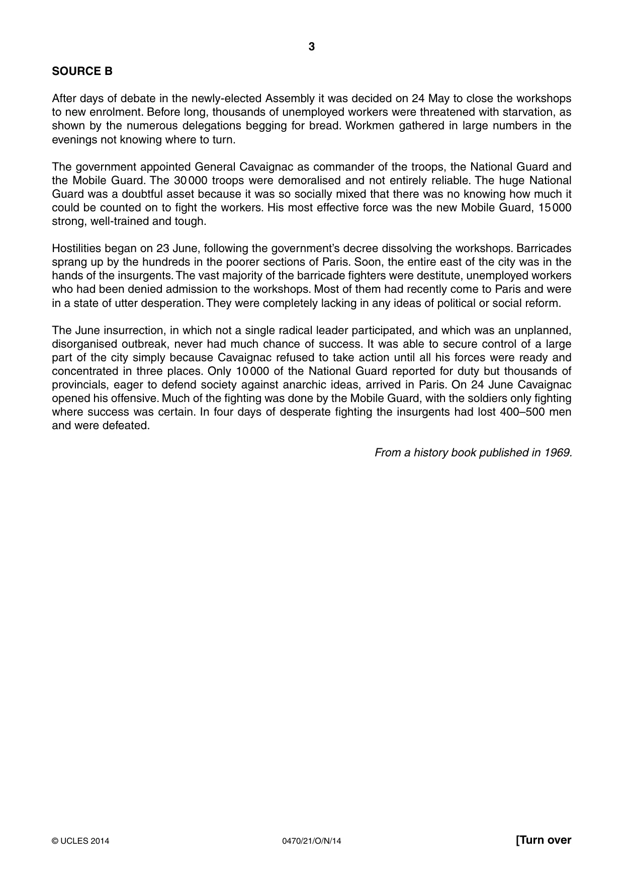 Cambridge IGCSE History 0470 2014 Oct/Nov Paper 2 · Variant 1 question paper, page 3 of 16