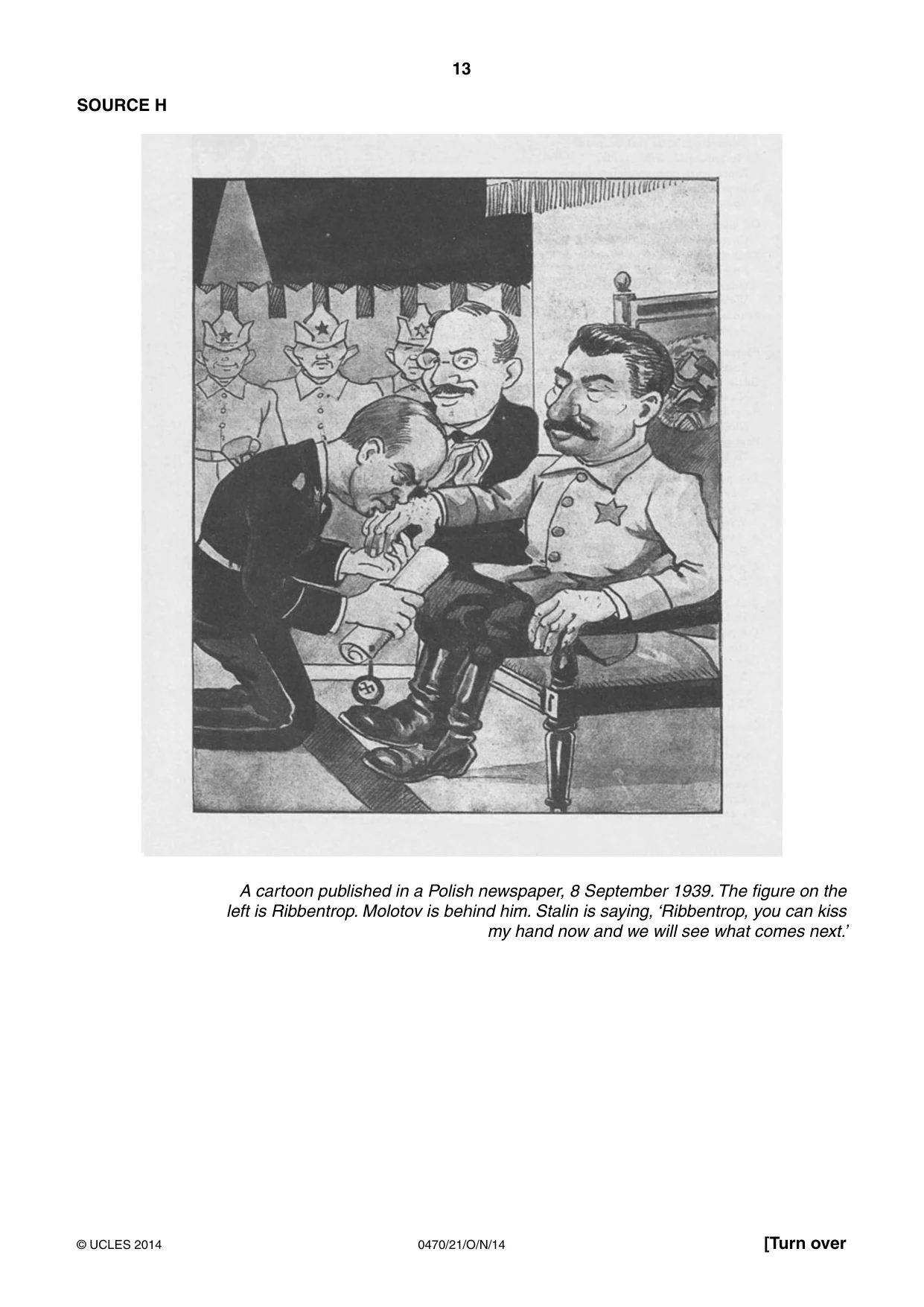 Cambridge IGCSE History 0470 2014 Oct/Nov Paper 2 · Variant 1 question paper, page 13 of 16