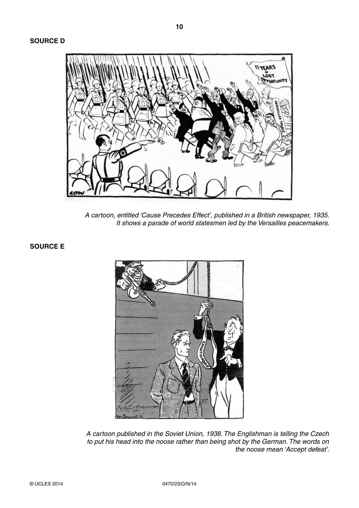 Cambridge IGCSE History 0470 2014 Oct/Nov Paper 2 · Variant 3 question paper, page 10 of 12