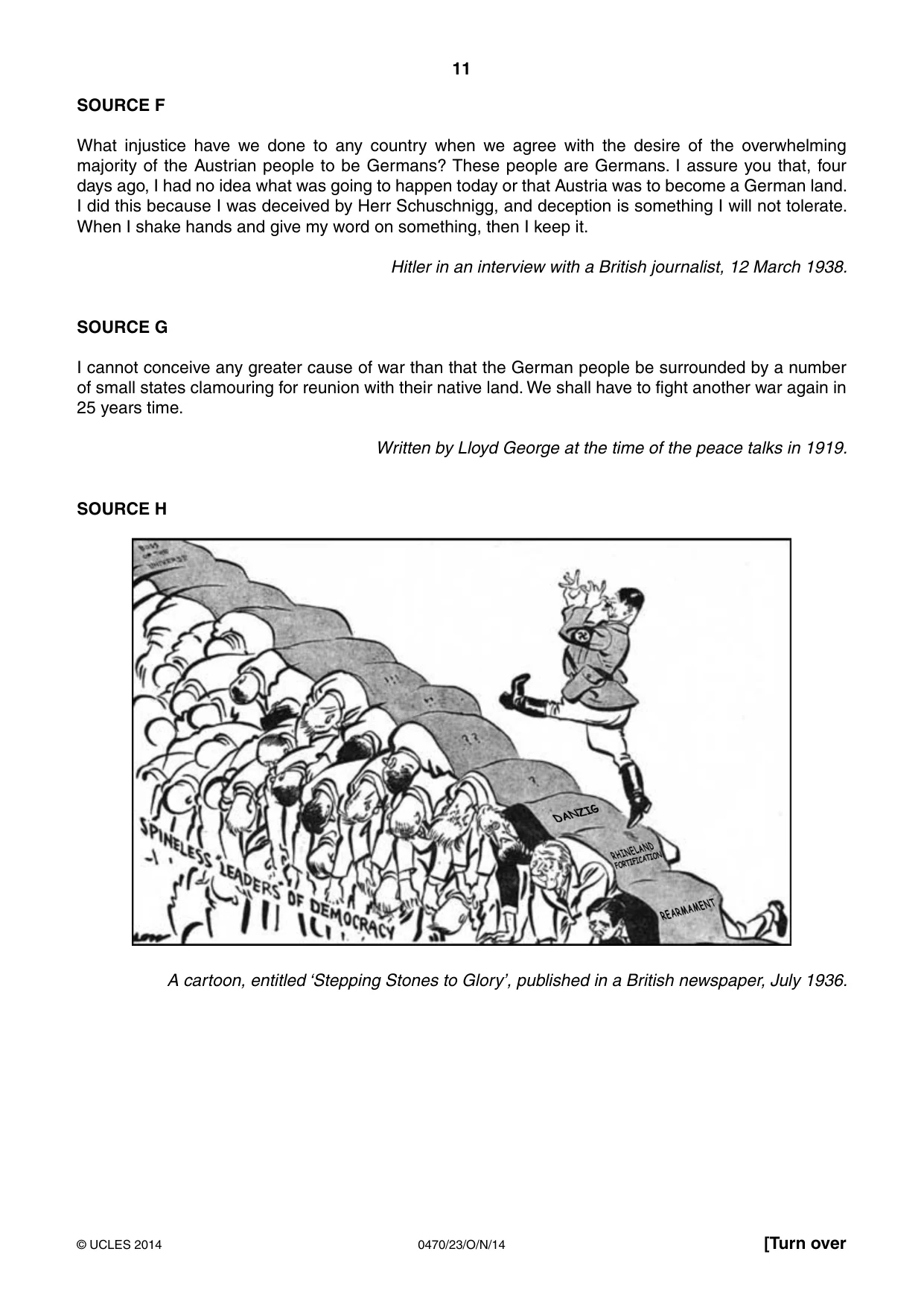 Cambridge IGCSE History 0470 2014 Oct/Nov Paper 2 · Variant 3 question paper, page 11 of 12