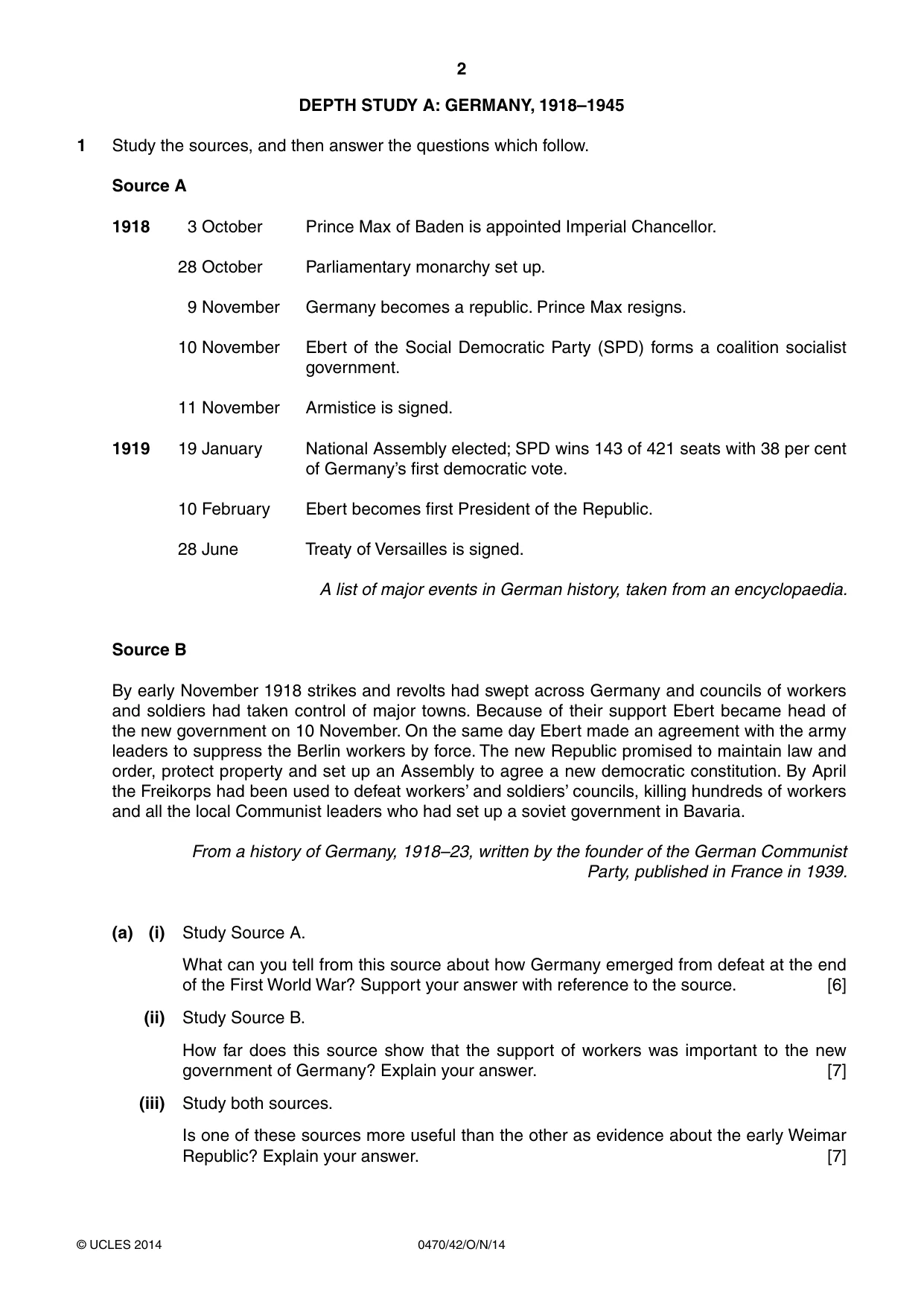 Cambridge IGCSE History 0470 2014 Oct/Nov Paper 4 · Variant 2 question paper, page 2 of 12