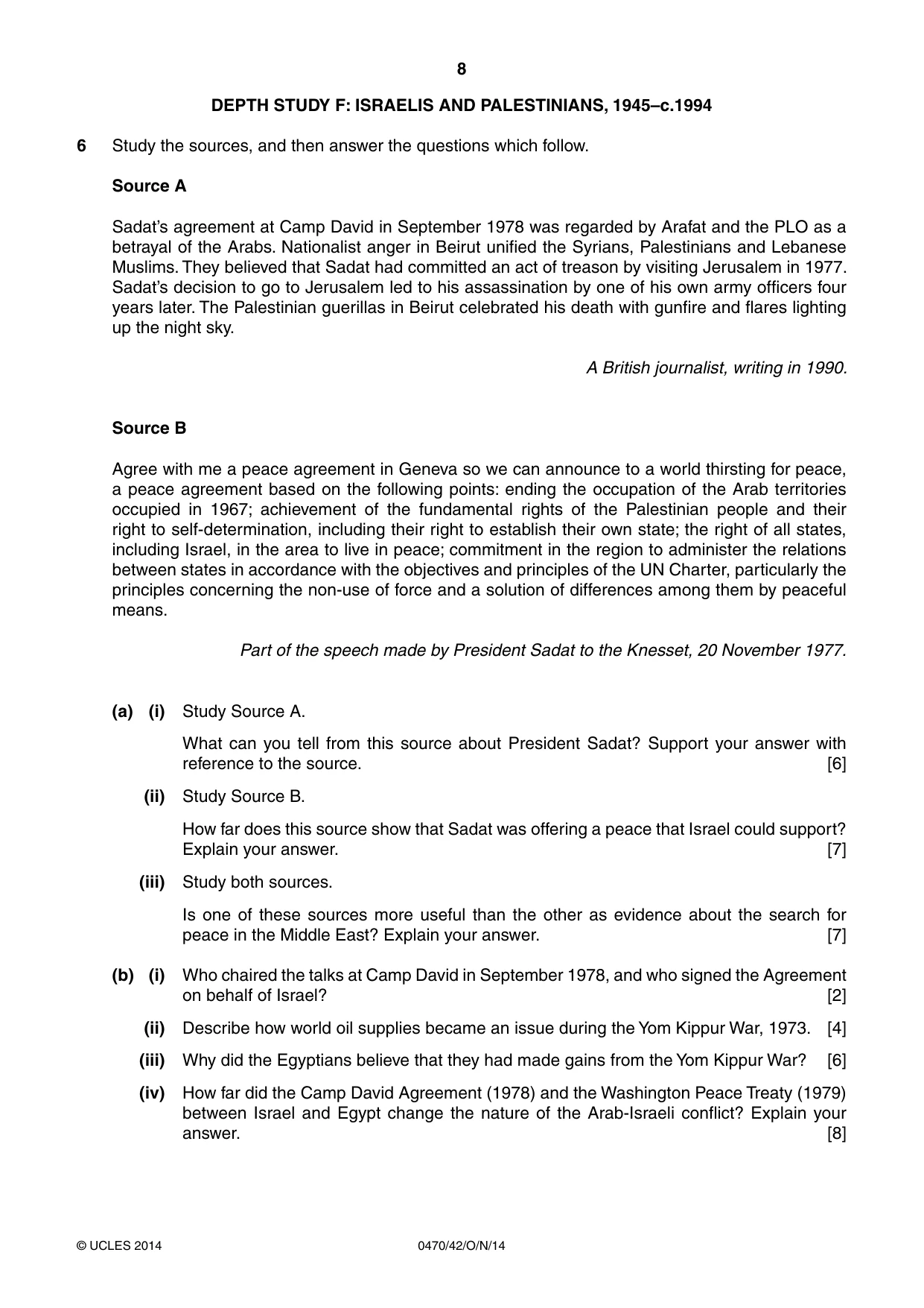 Cambridge IGCSE History 0470 2014 Oct/Nov Paper 4 · Variant 2 question paper, page 8 of 12