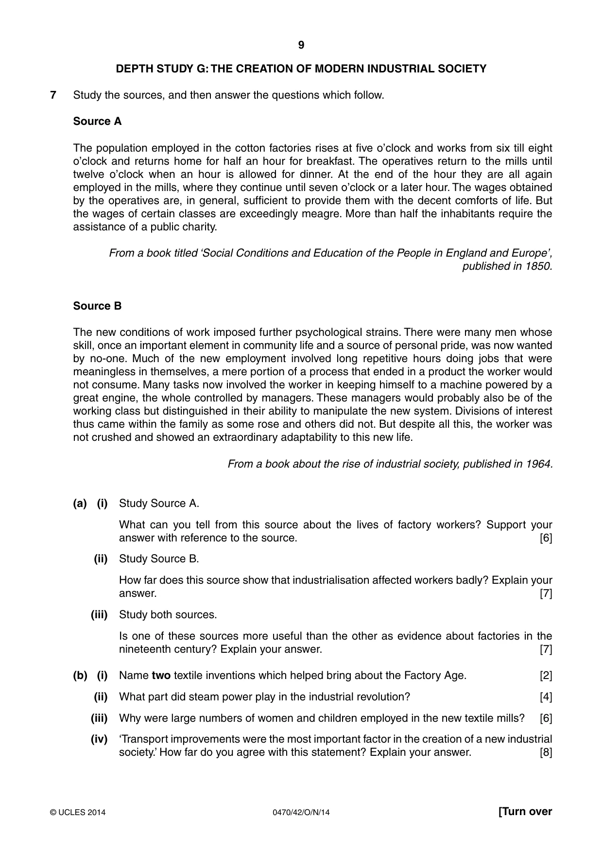 Cambridge IGCSE History 0470 2014 Oct/Nov Paper 4 · Variant 2 question paper, page 9 of 12