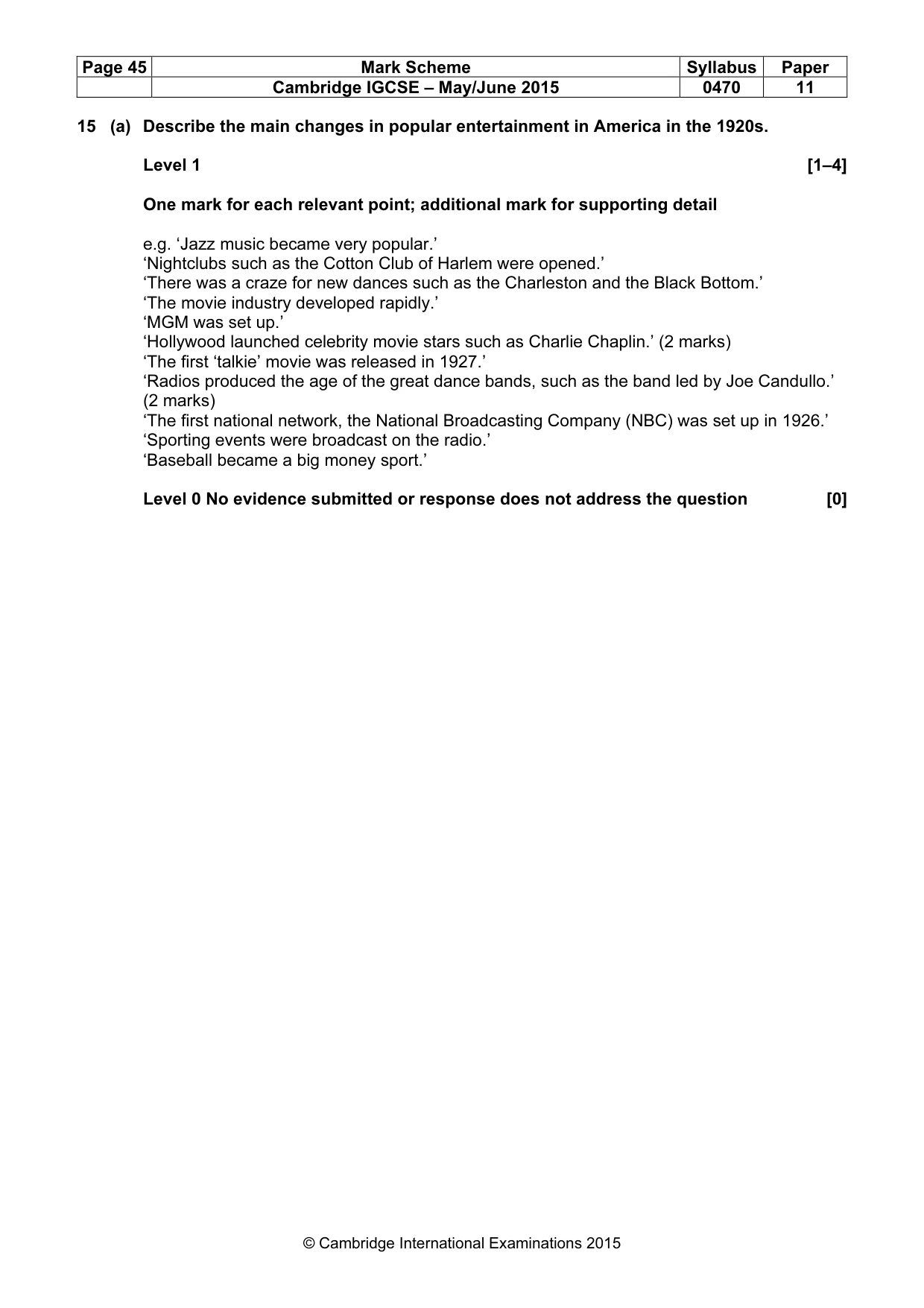 Mark scheme, page 45 of 68