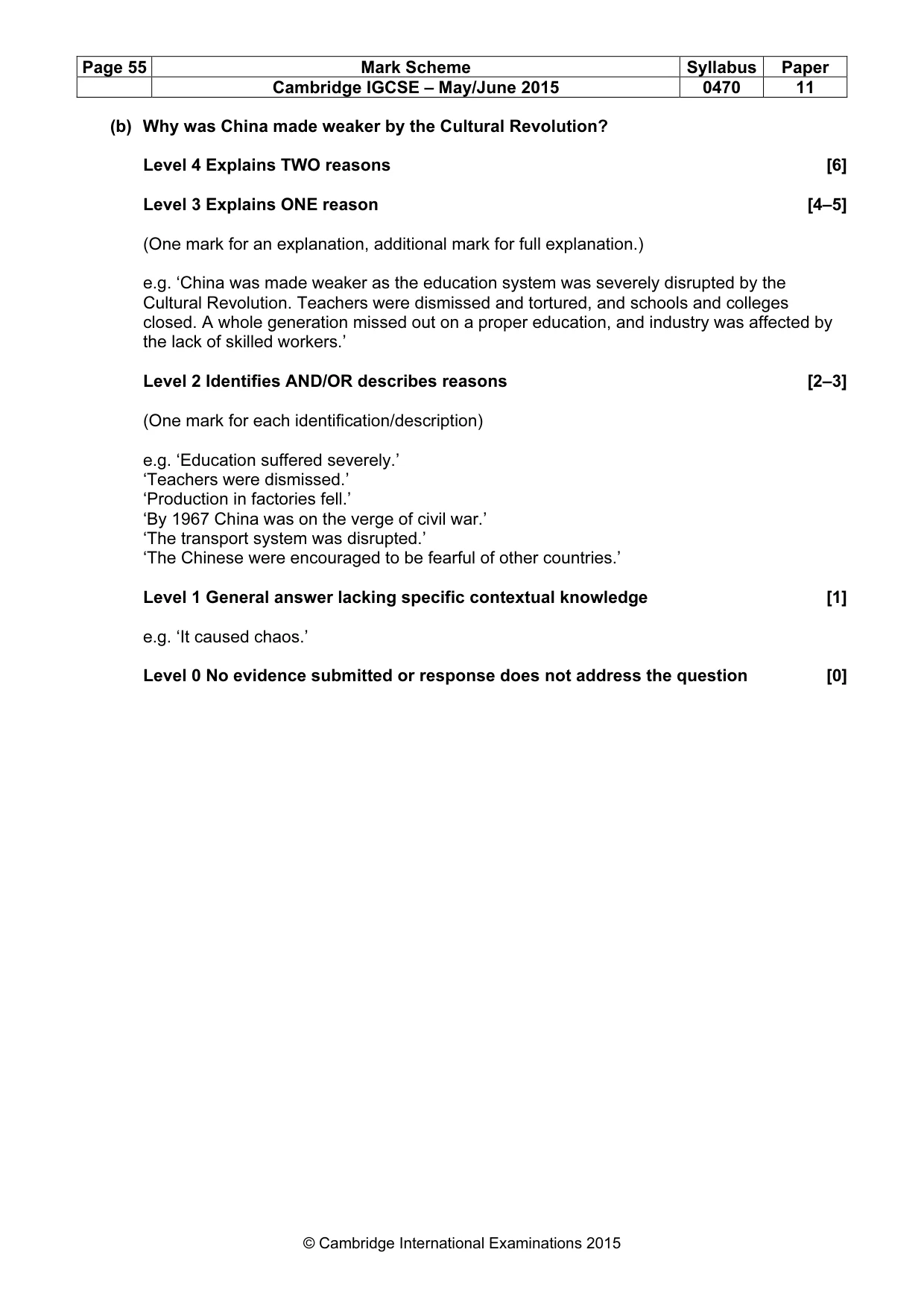 Mark scheme, page 55 of 68