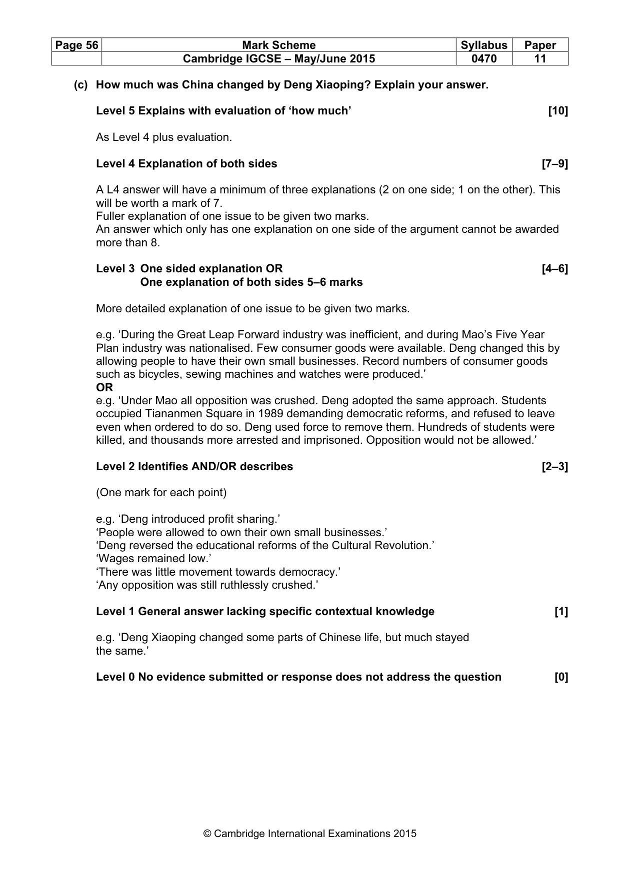 Mark scheme, page 56 of 68