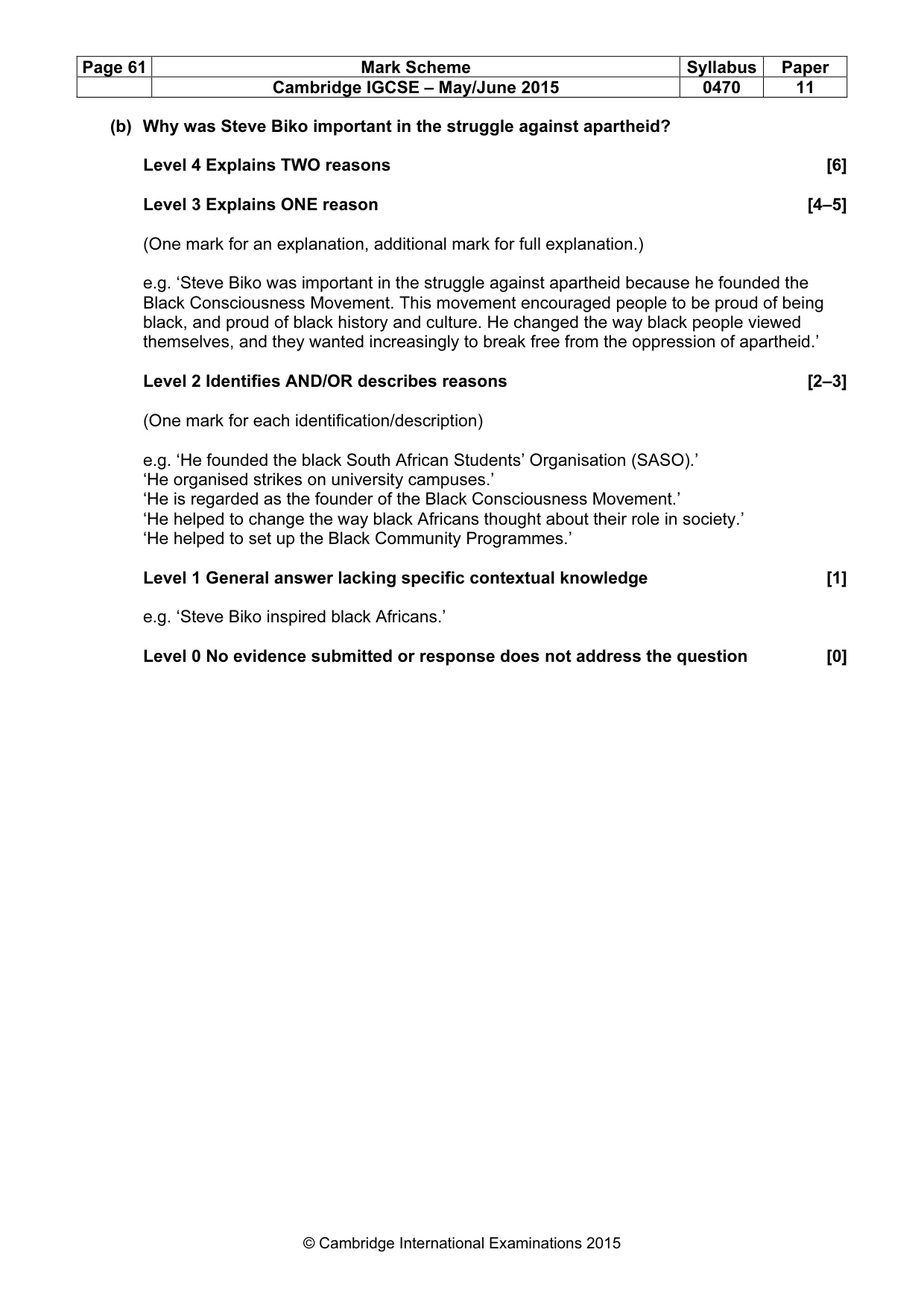 Mark scheme, page 61 of 68