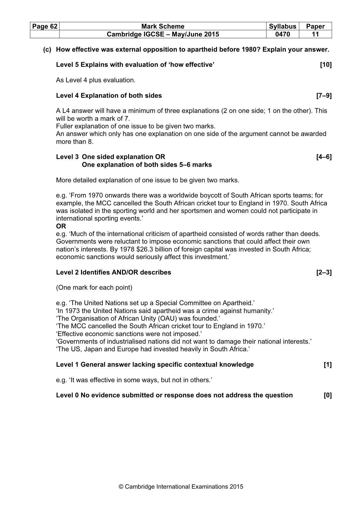 Mark scheme, page 62 of 68