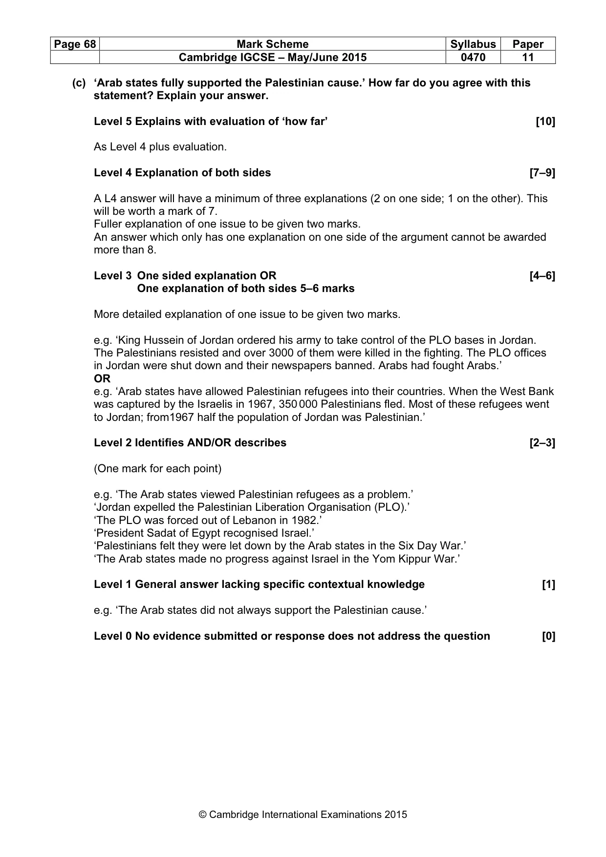 Mark scheme, page 68 of 68