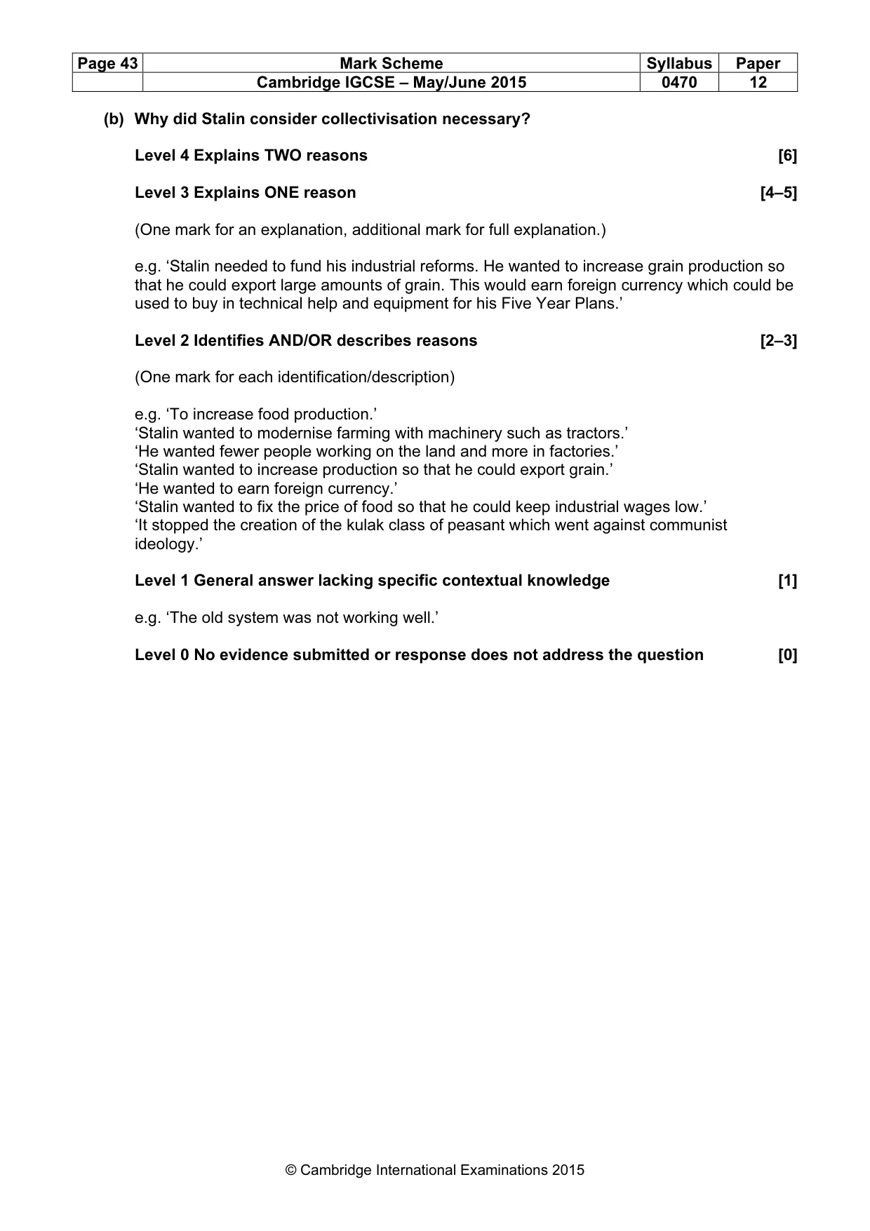 Mark scheme, page 43 of 68