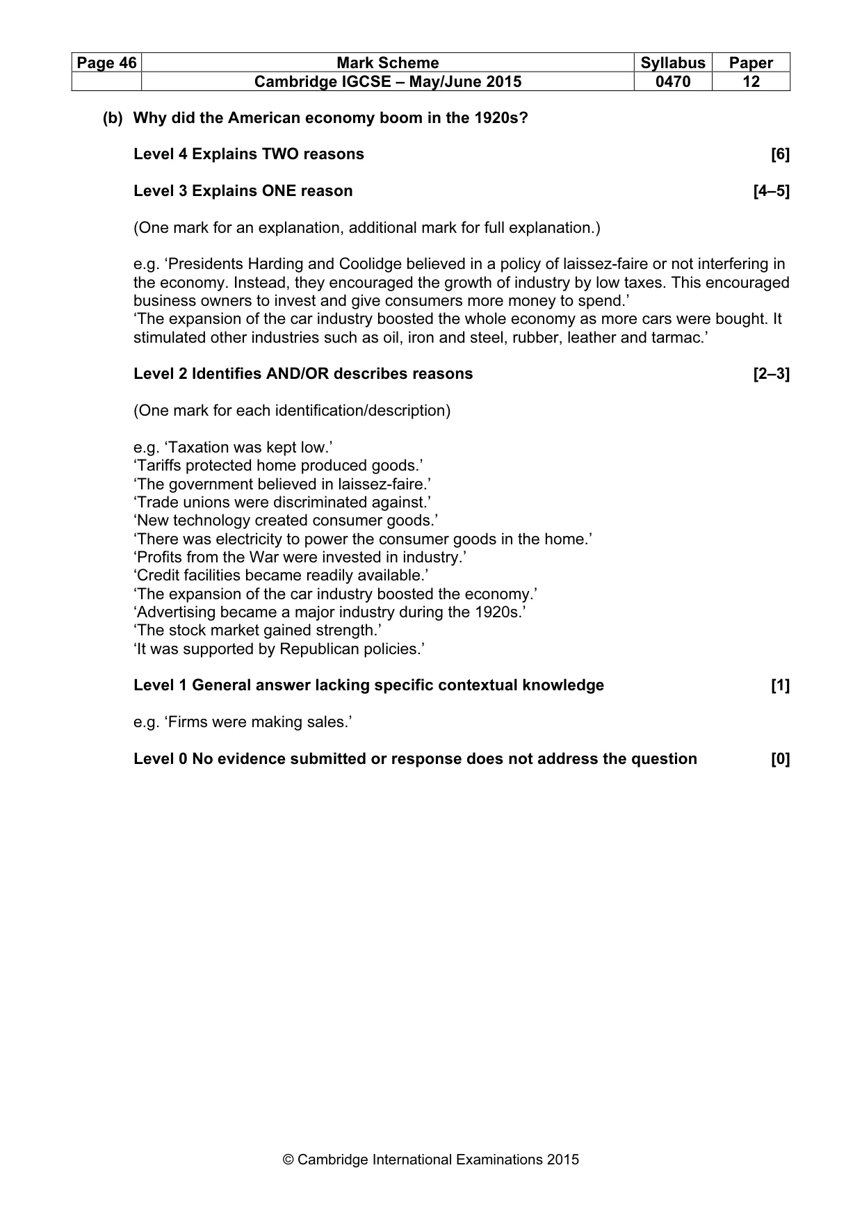 Mark scheme, page 46 of 68