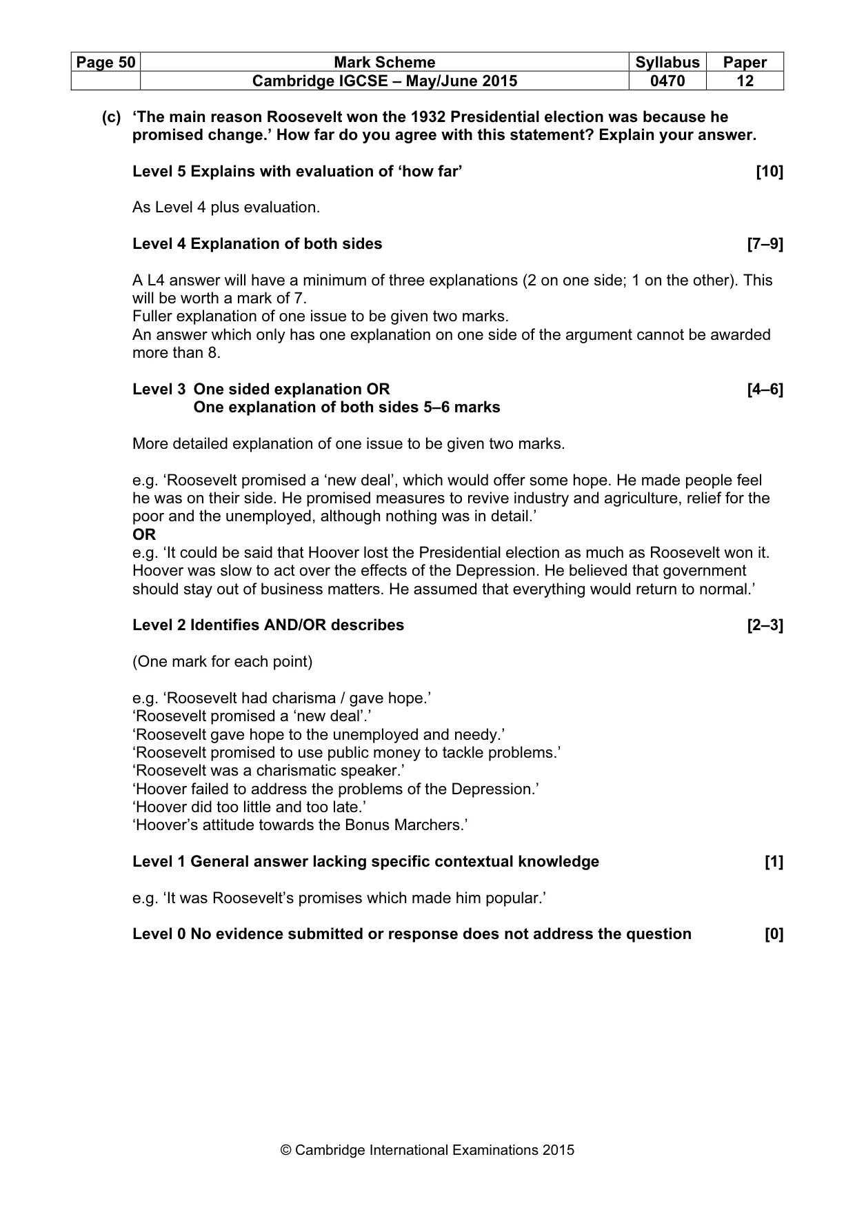 Mark scheme, page 50 of 68