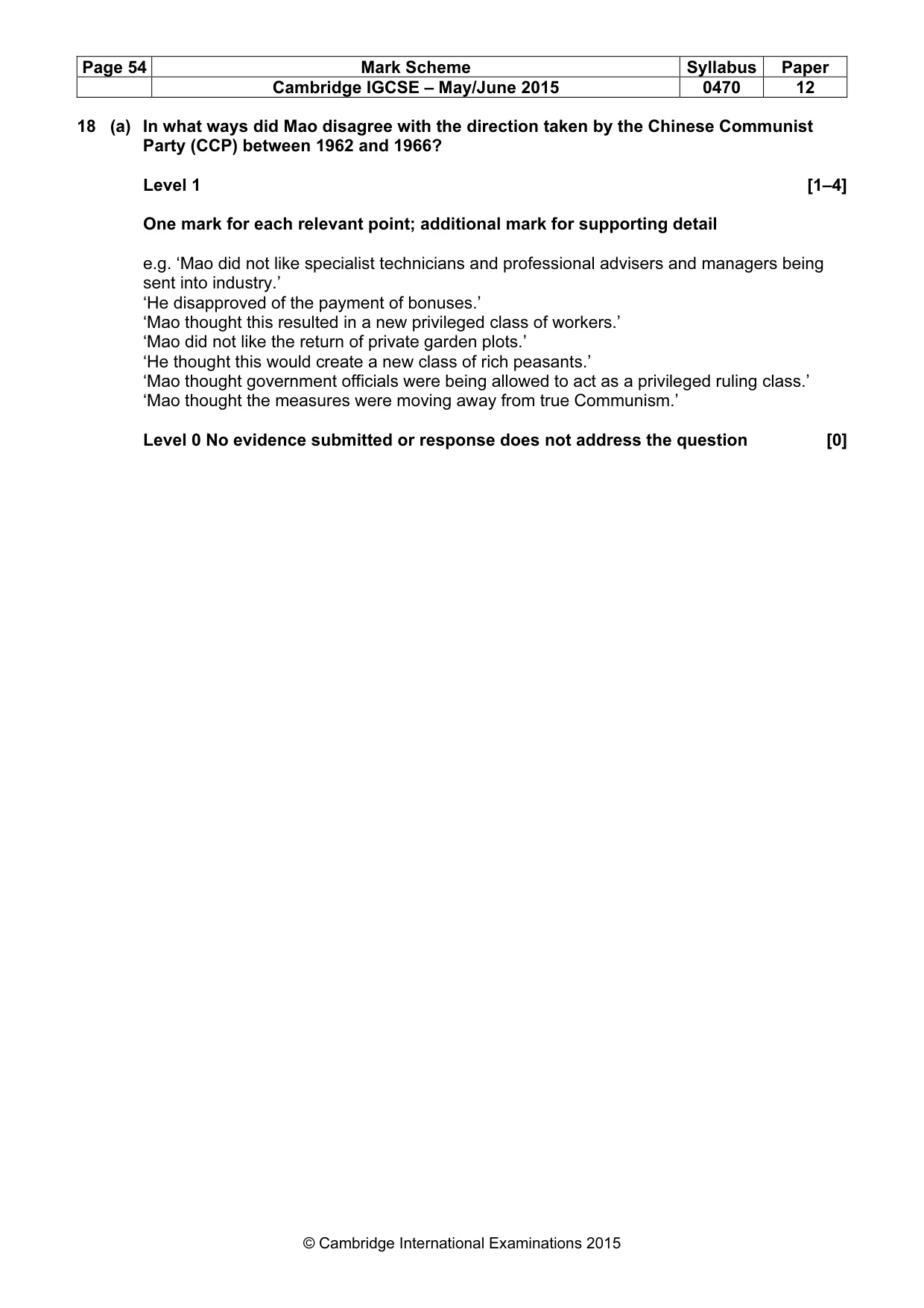 Mark scheme, page 54 of 68