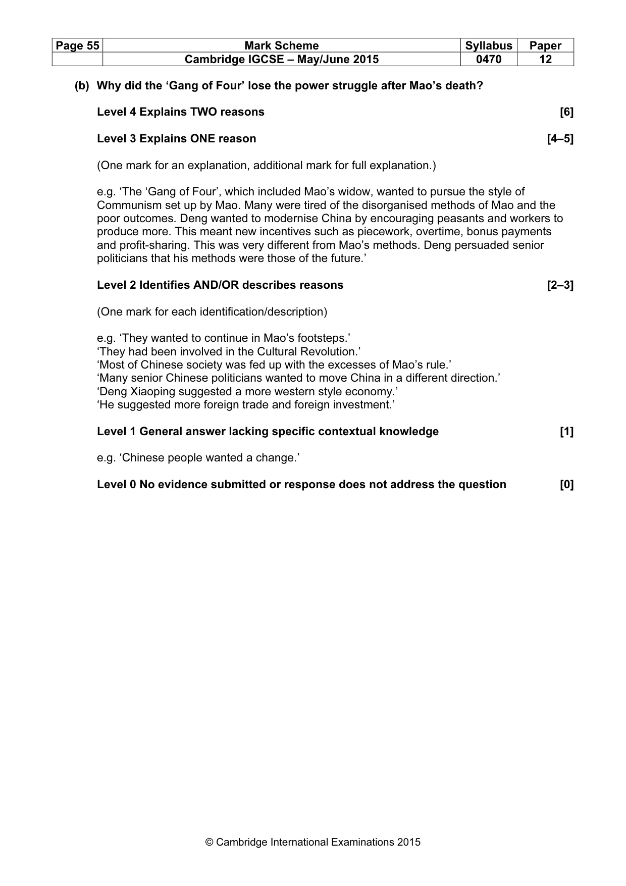 Mark scheme, page 55 of 68