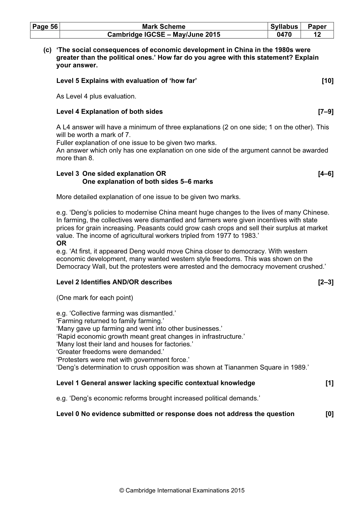 Mark scheme, page 56 of 68