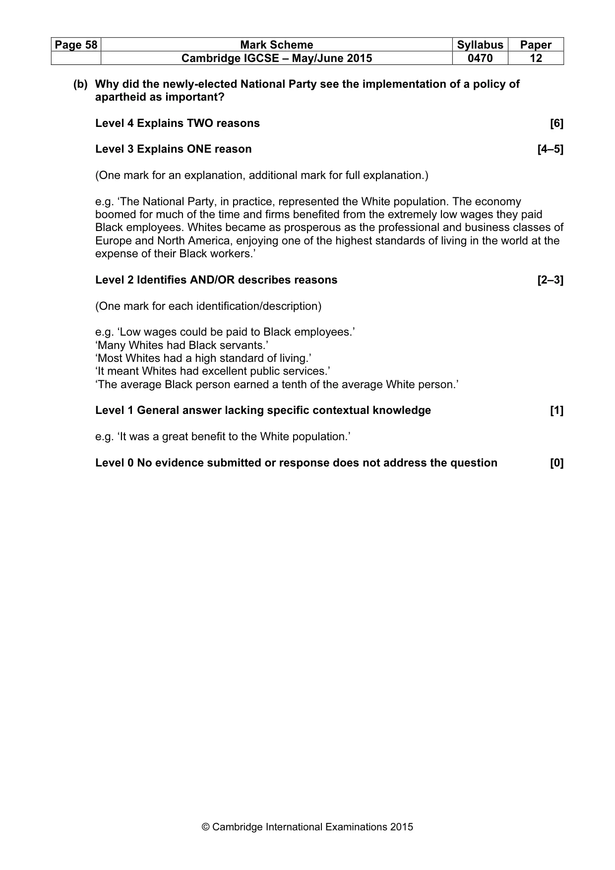 Mark scheme, page 58 of 68