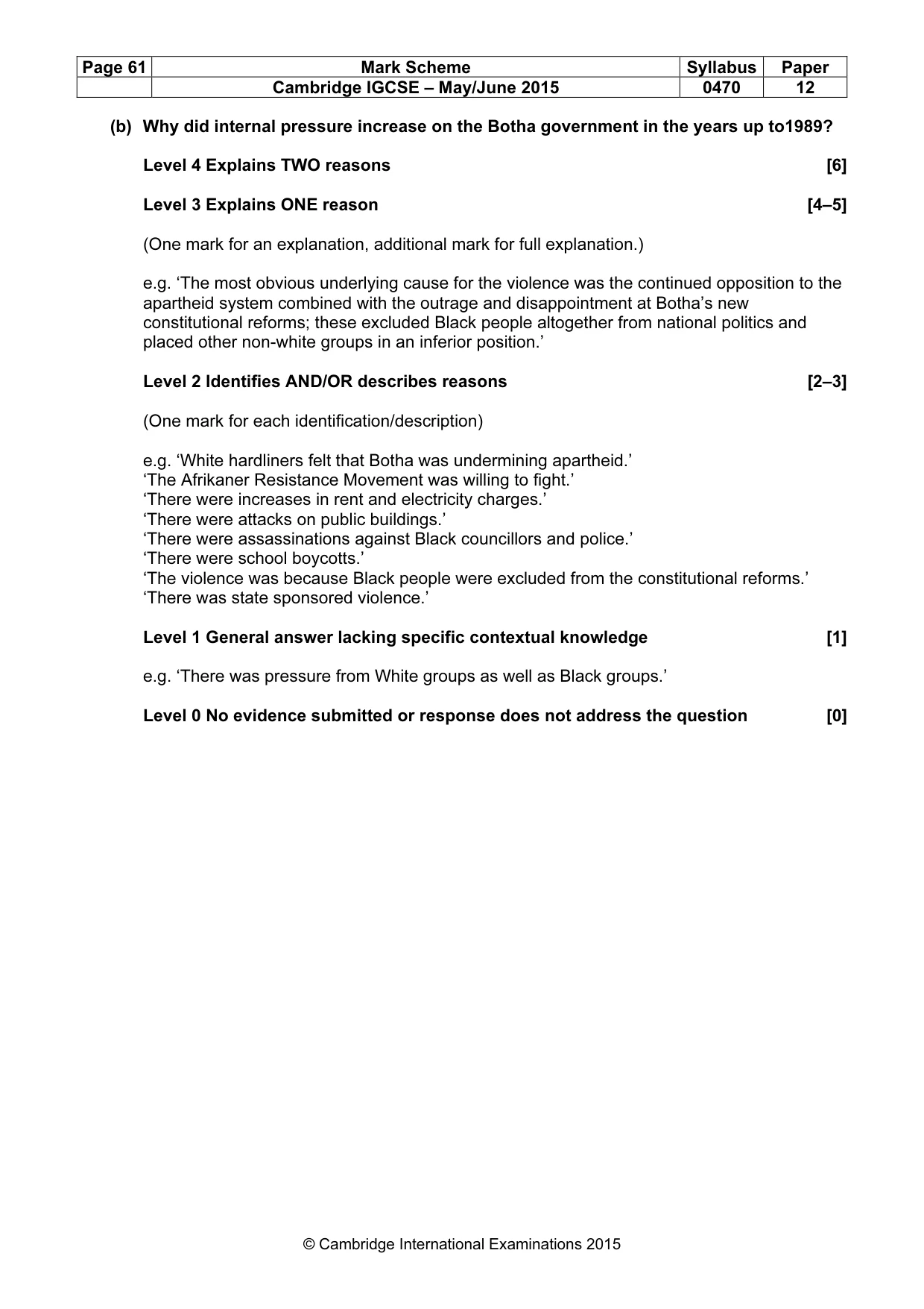 Mark scheme, page 61 of 68