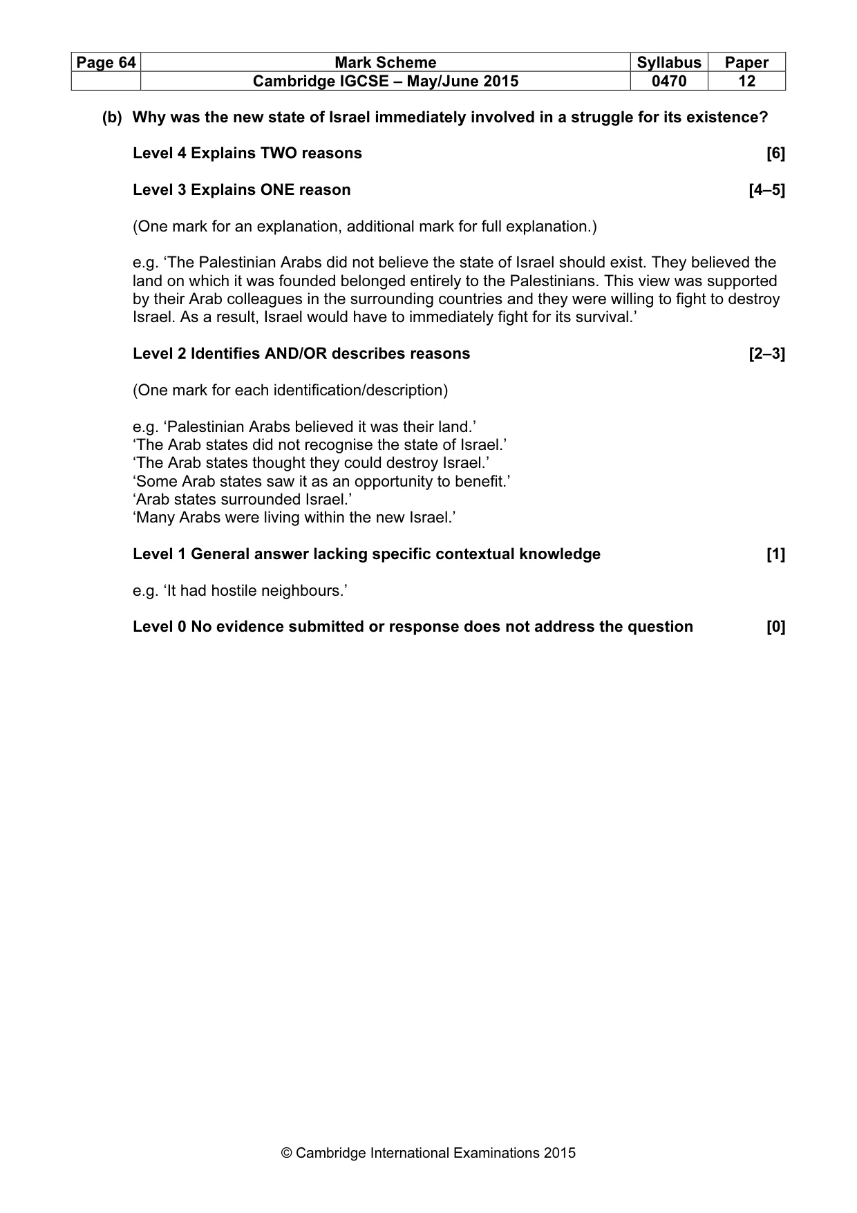 Mark scheme, page 64 of 68