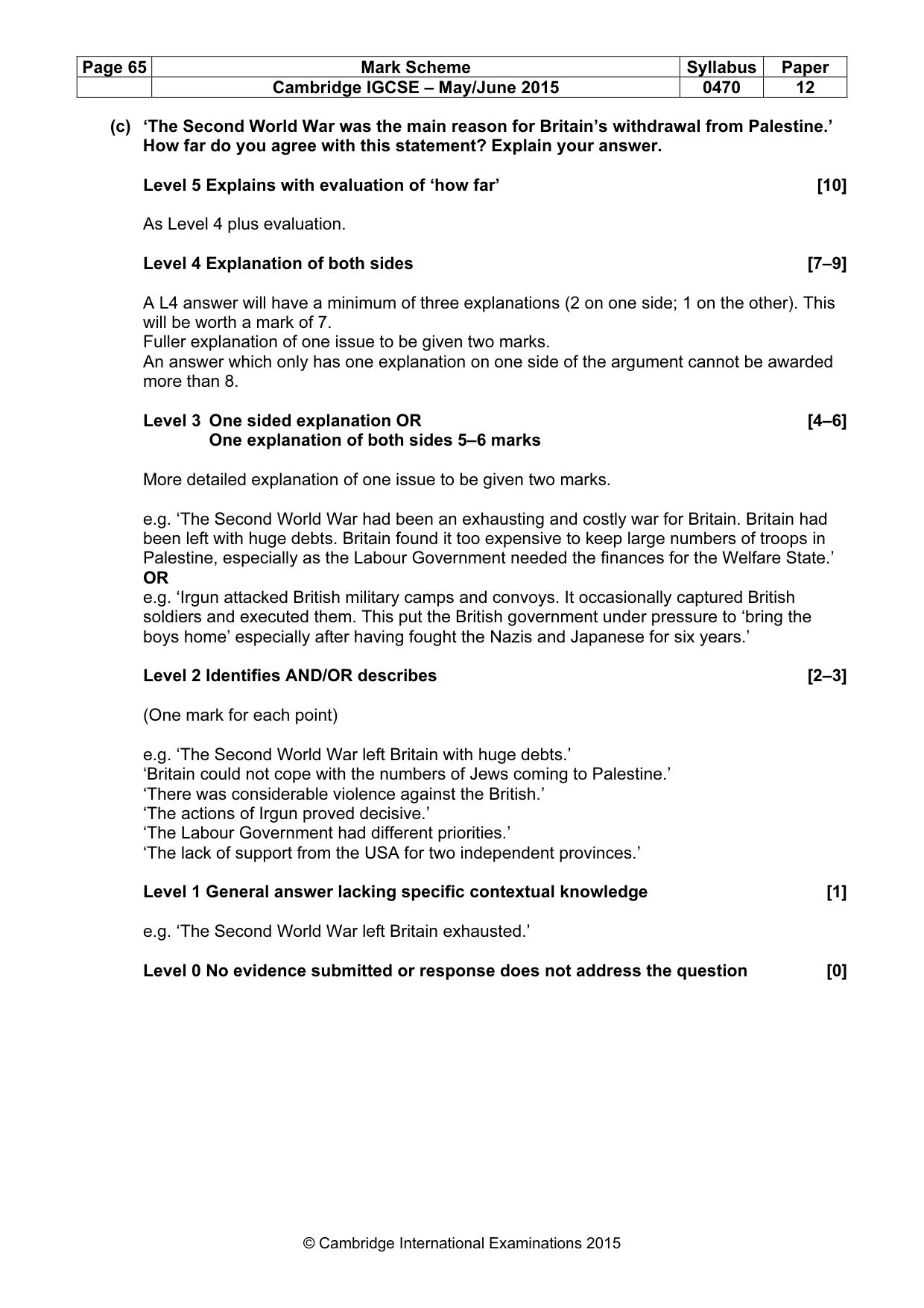 Mark scheme, page 65 of 68