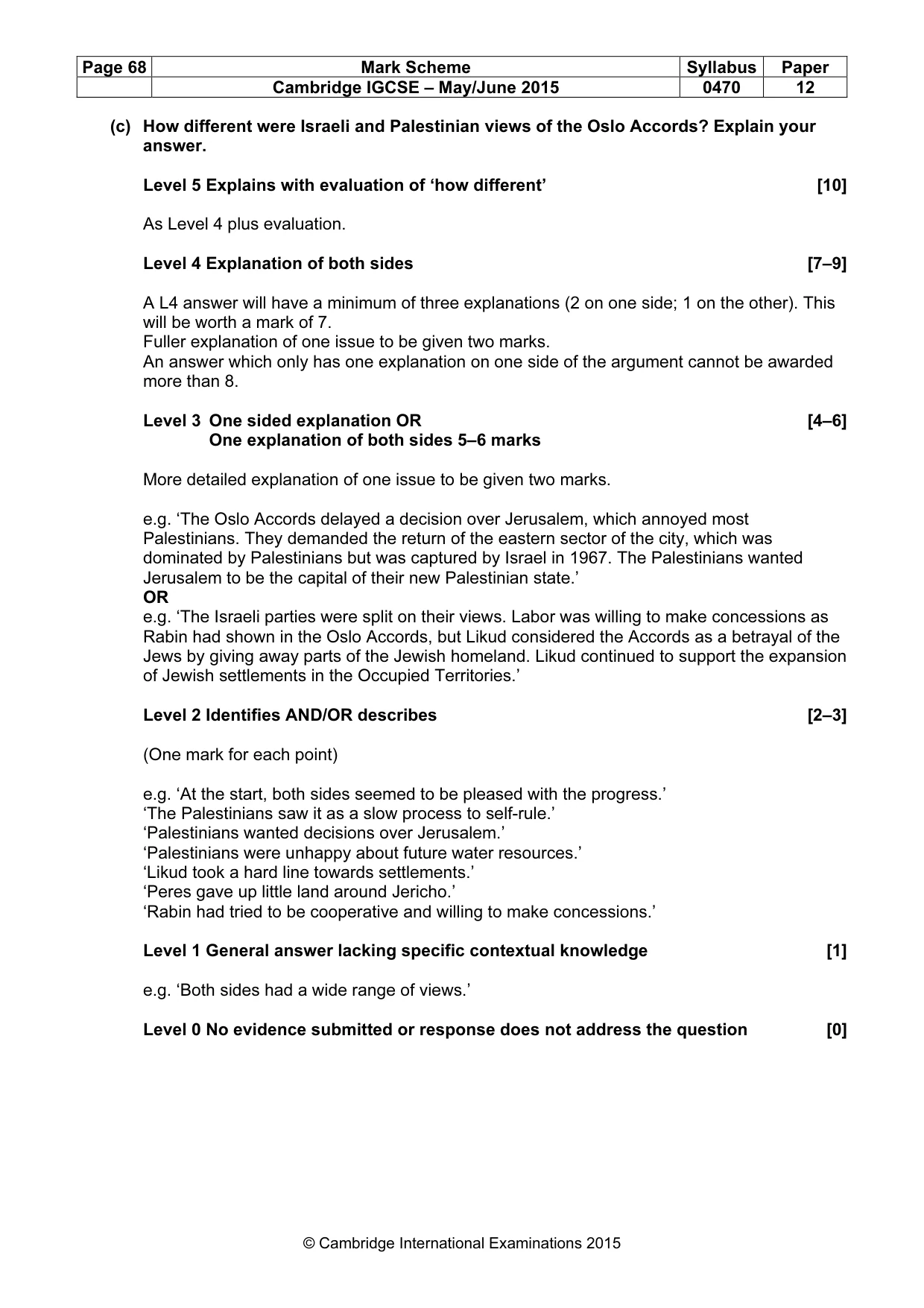 Mark scheme, page 68 of 68