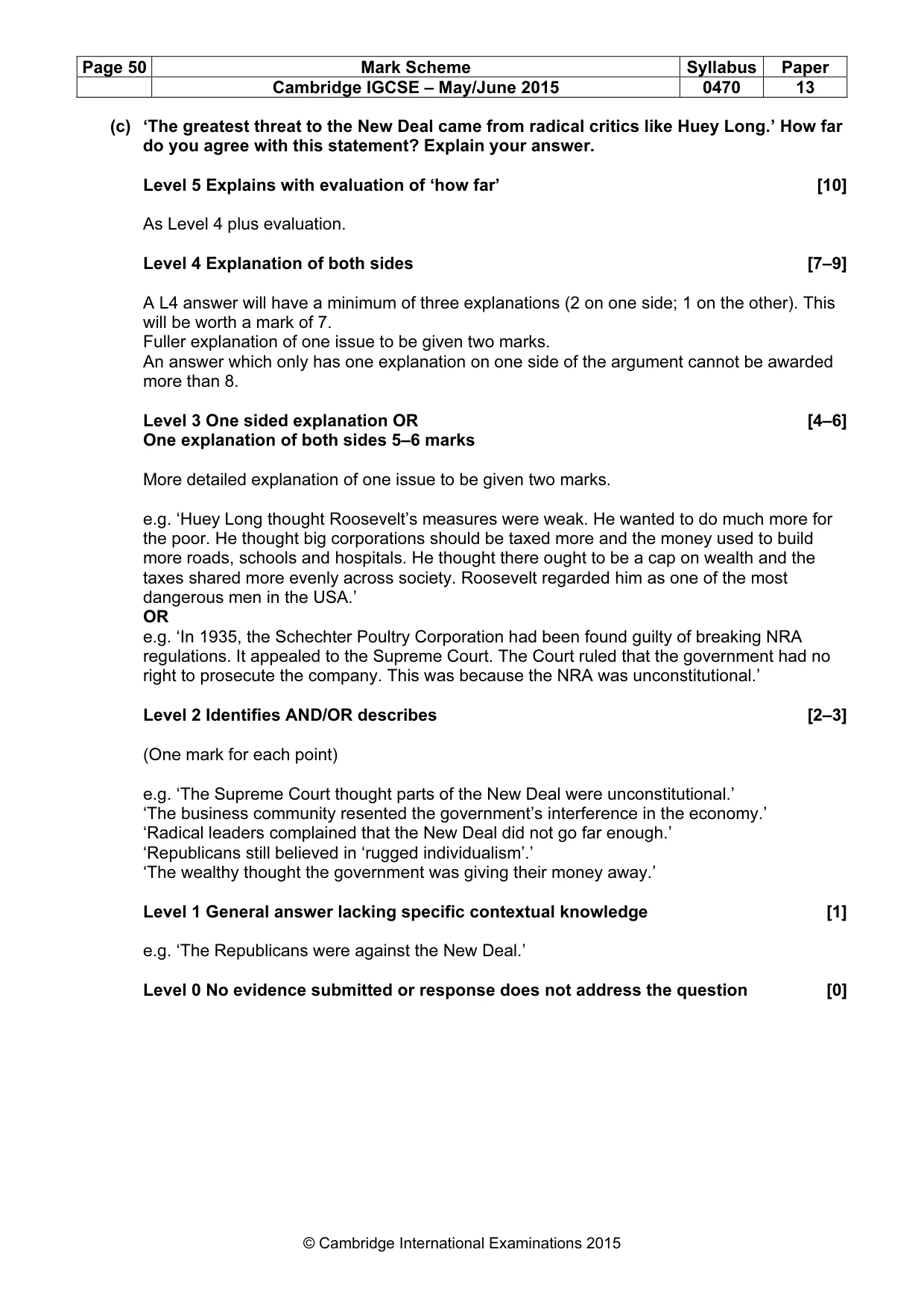 Mark scheme, page 50 of 68