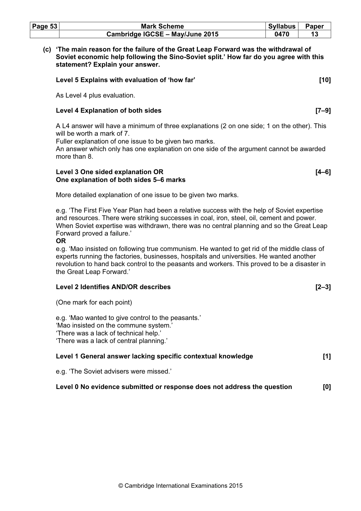 Mark scheme, page 53 of 68