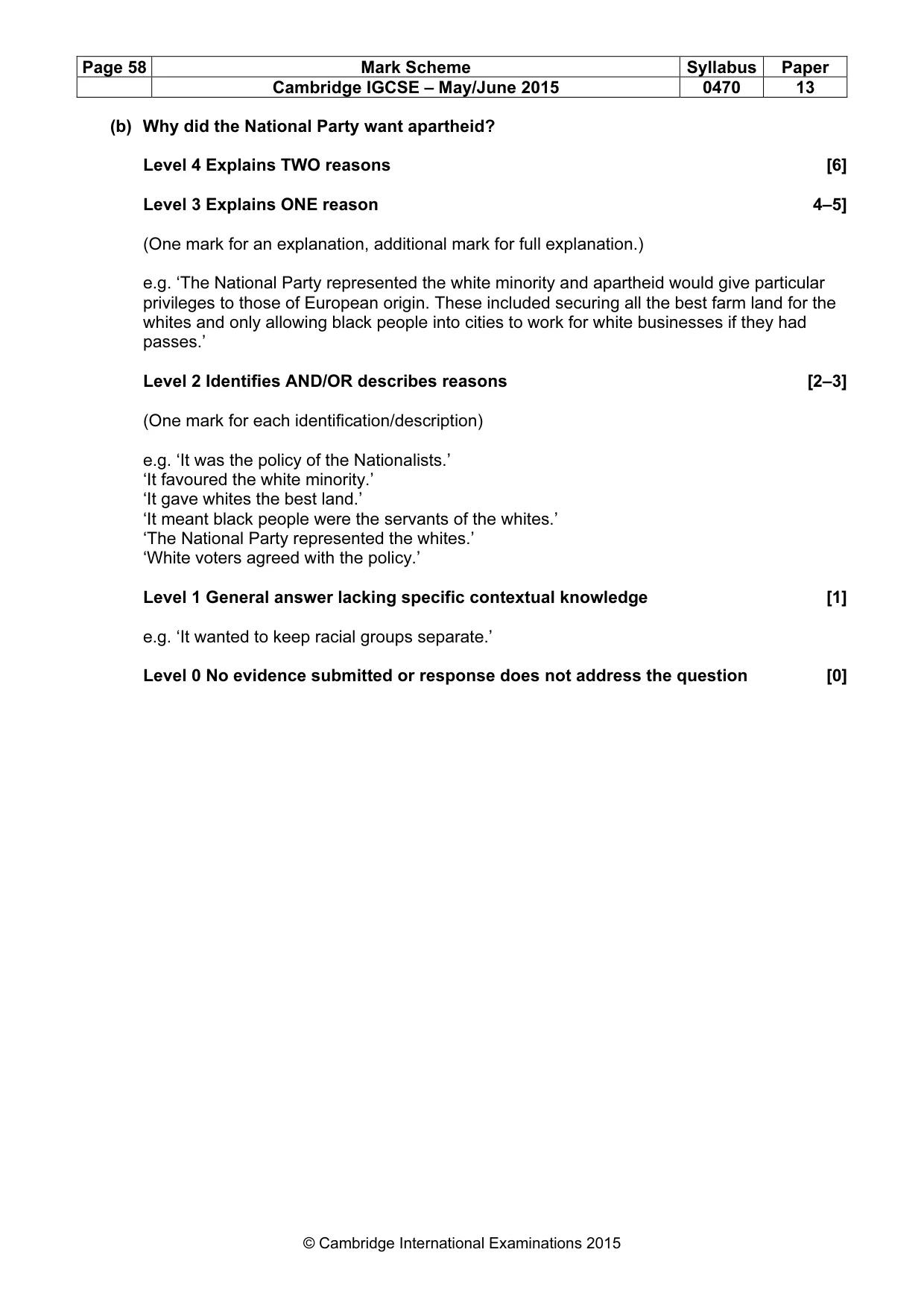 Mark scheme, page 58 of 68