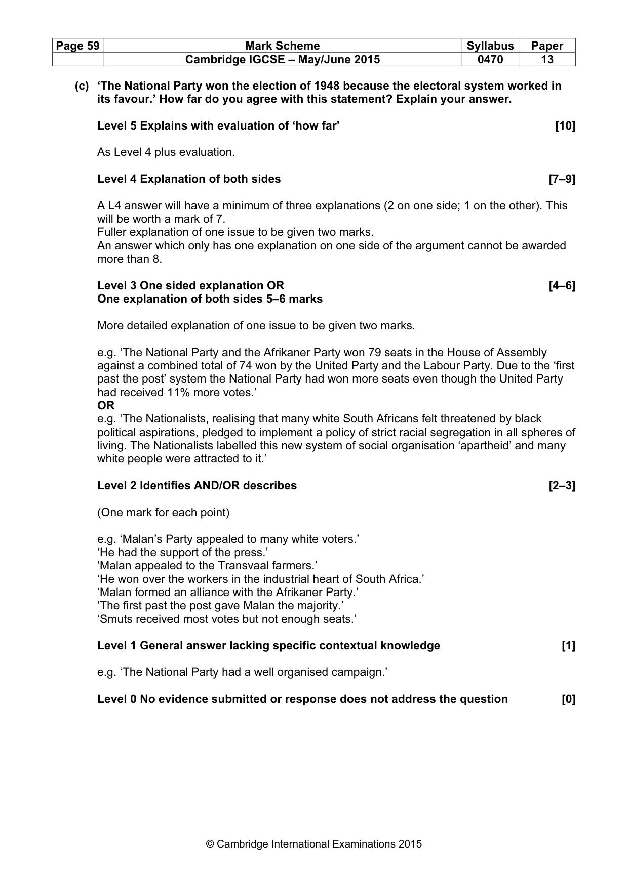Mark scheme, page 59 of 68