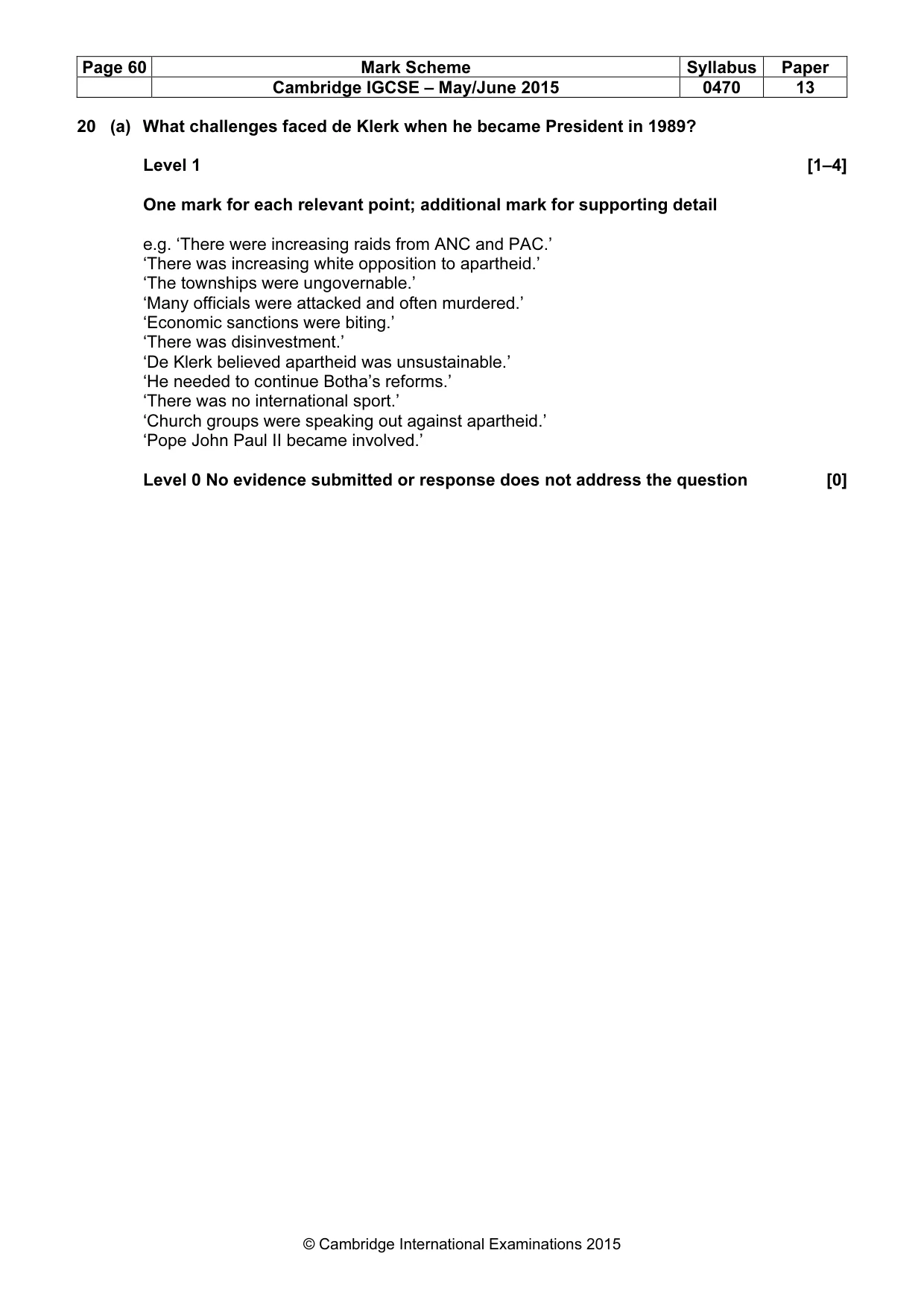 Mark scheme, page 60 of 68