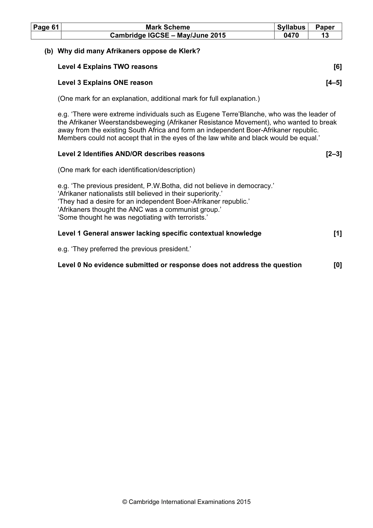 Mark scheme, page 61 of 68
